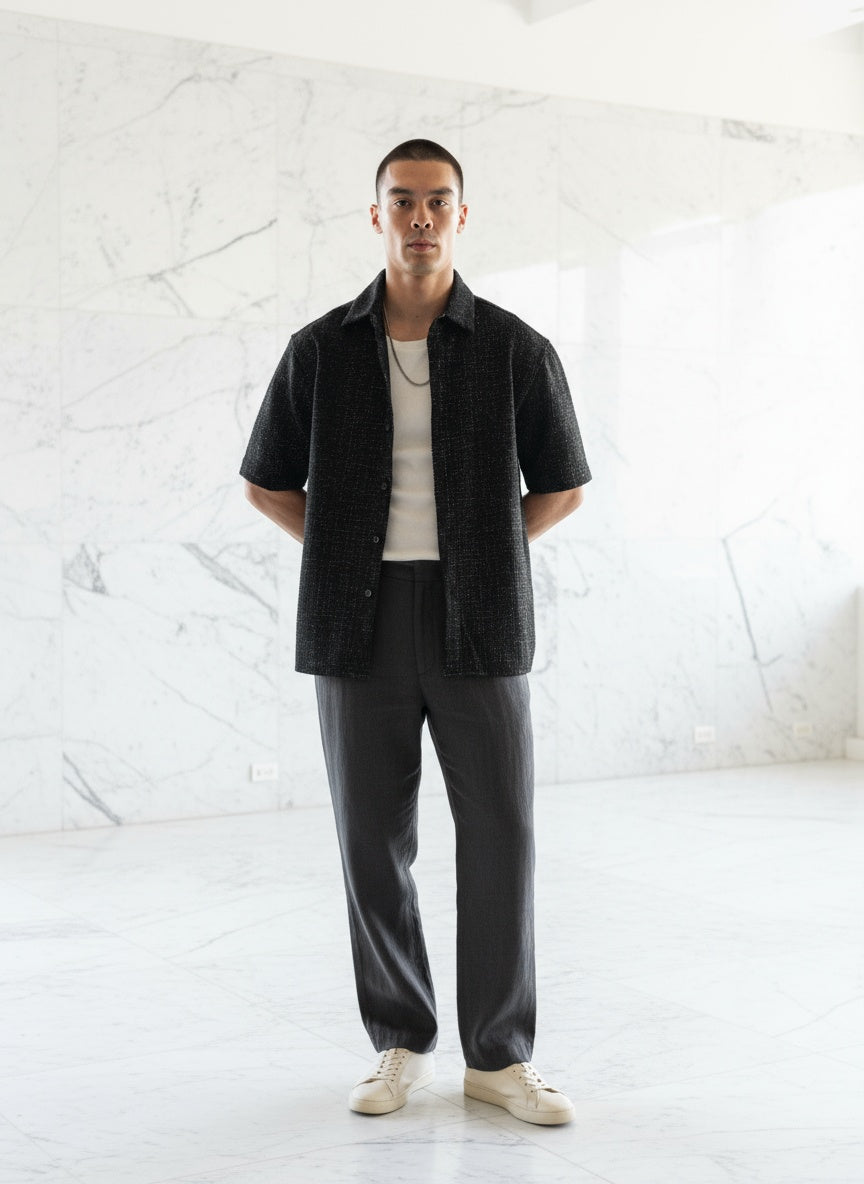 Boucle Spark Noir Button Up Shirt