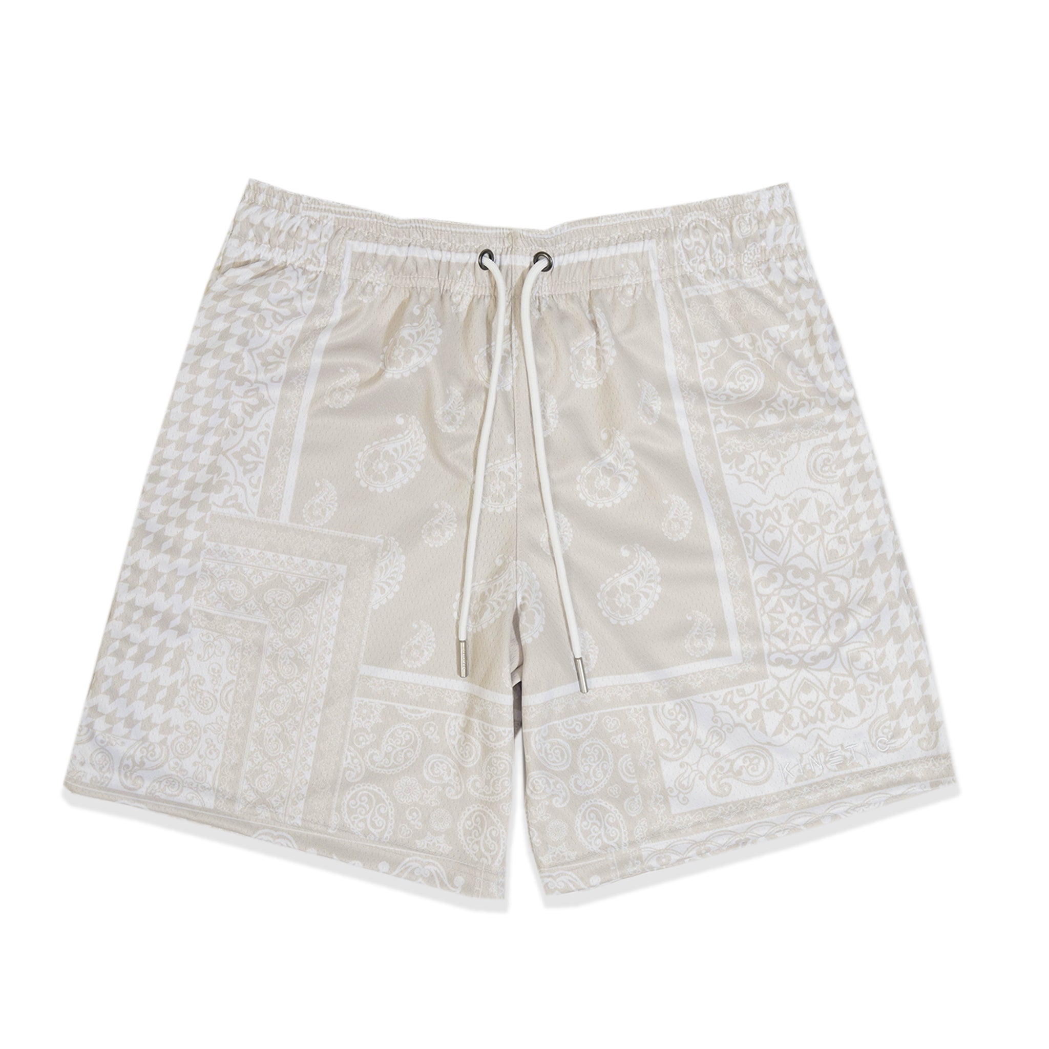 Tan Houndstooth Paisley Fundamental Short