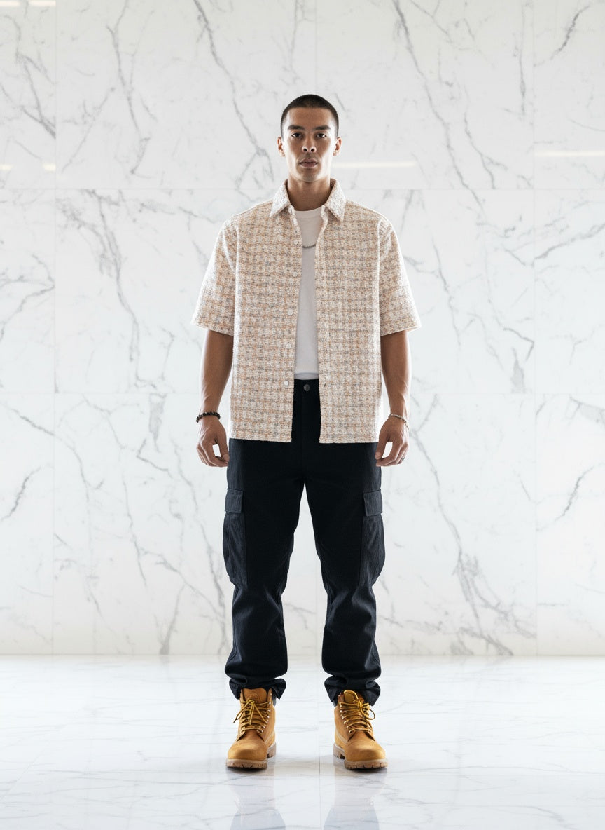 Boucle Pastel Mosaic Button Up Shirt