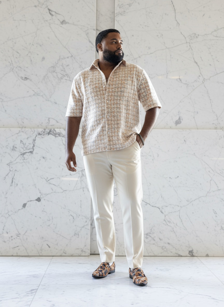 Boucle Pastel Mosaic Button Up Shirt