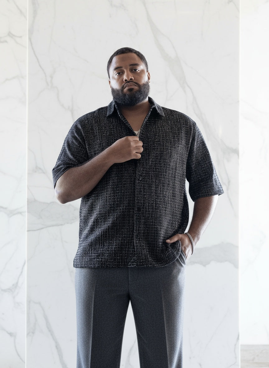 Boucle Midnight Spectrum Button Up Shirt