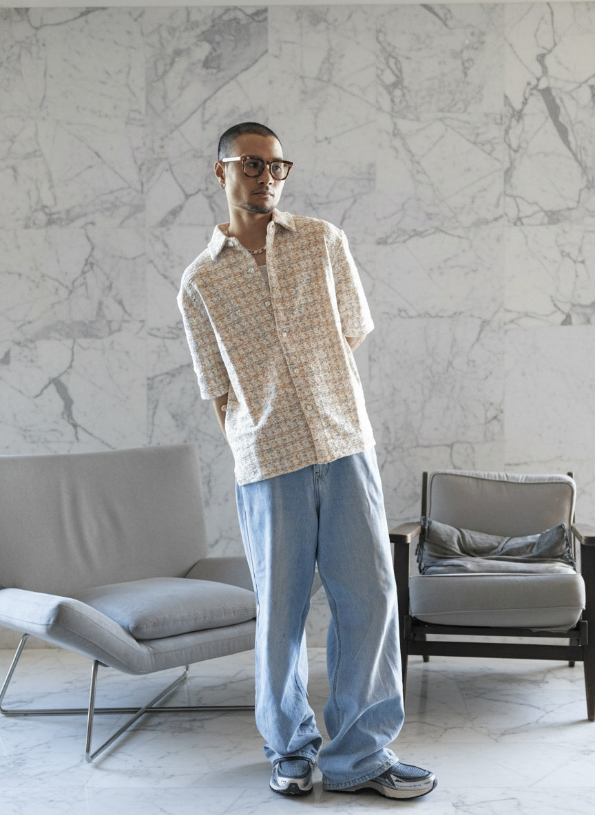 Boucle Pastel Mosaic Button Up Shirt