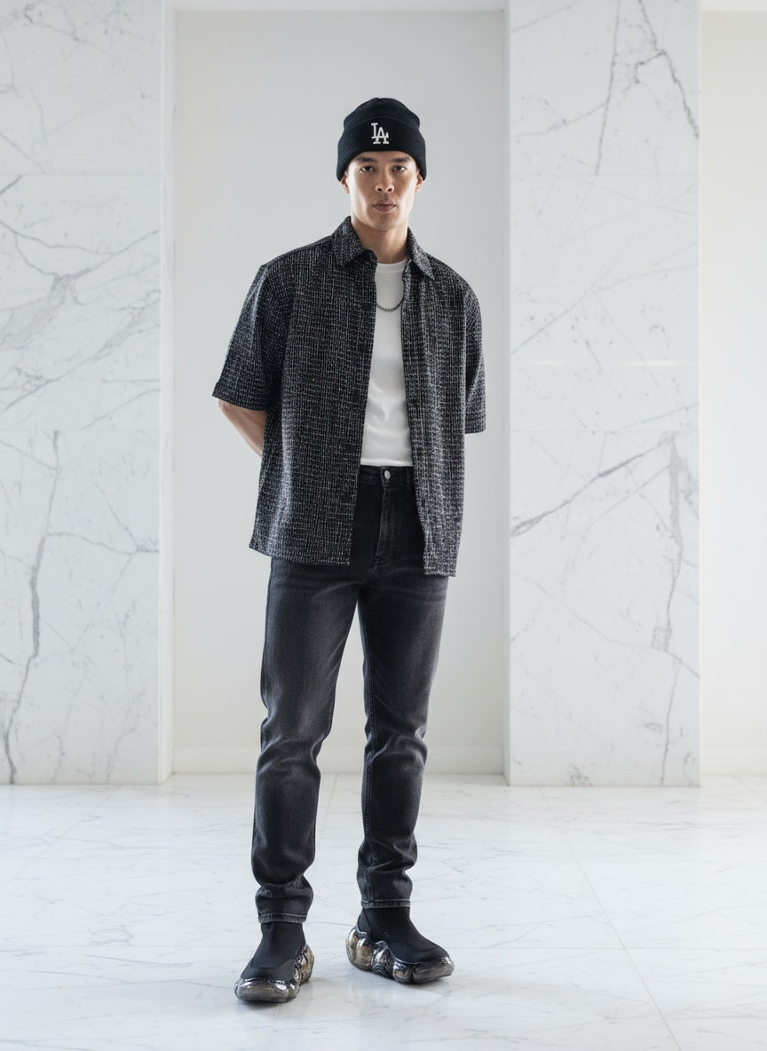 Boucle Midnight Spectrum Button Up Shirt