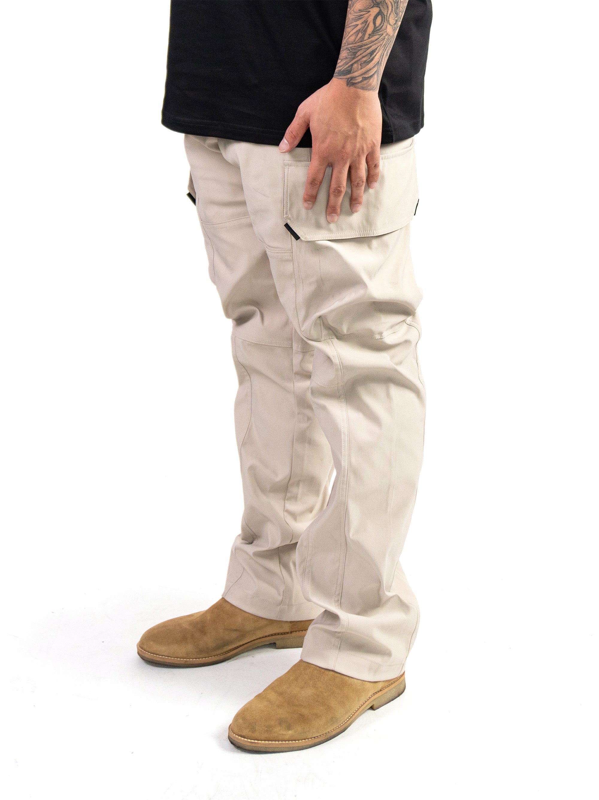Stone Nylon Cargo Pants