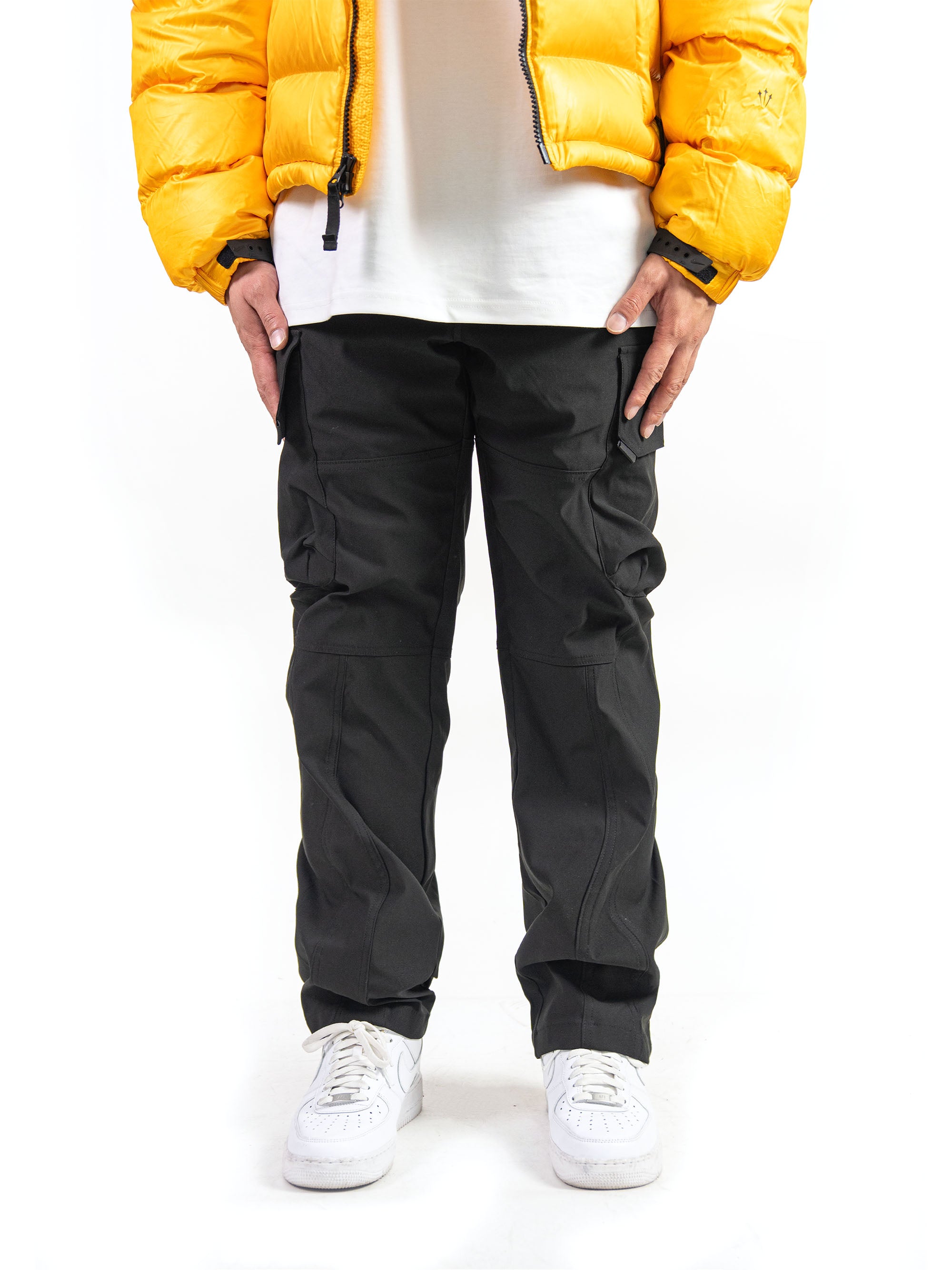 Black Nylon Cargo Pants
