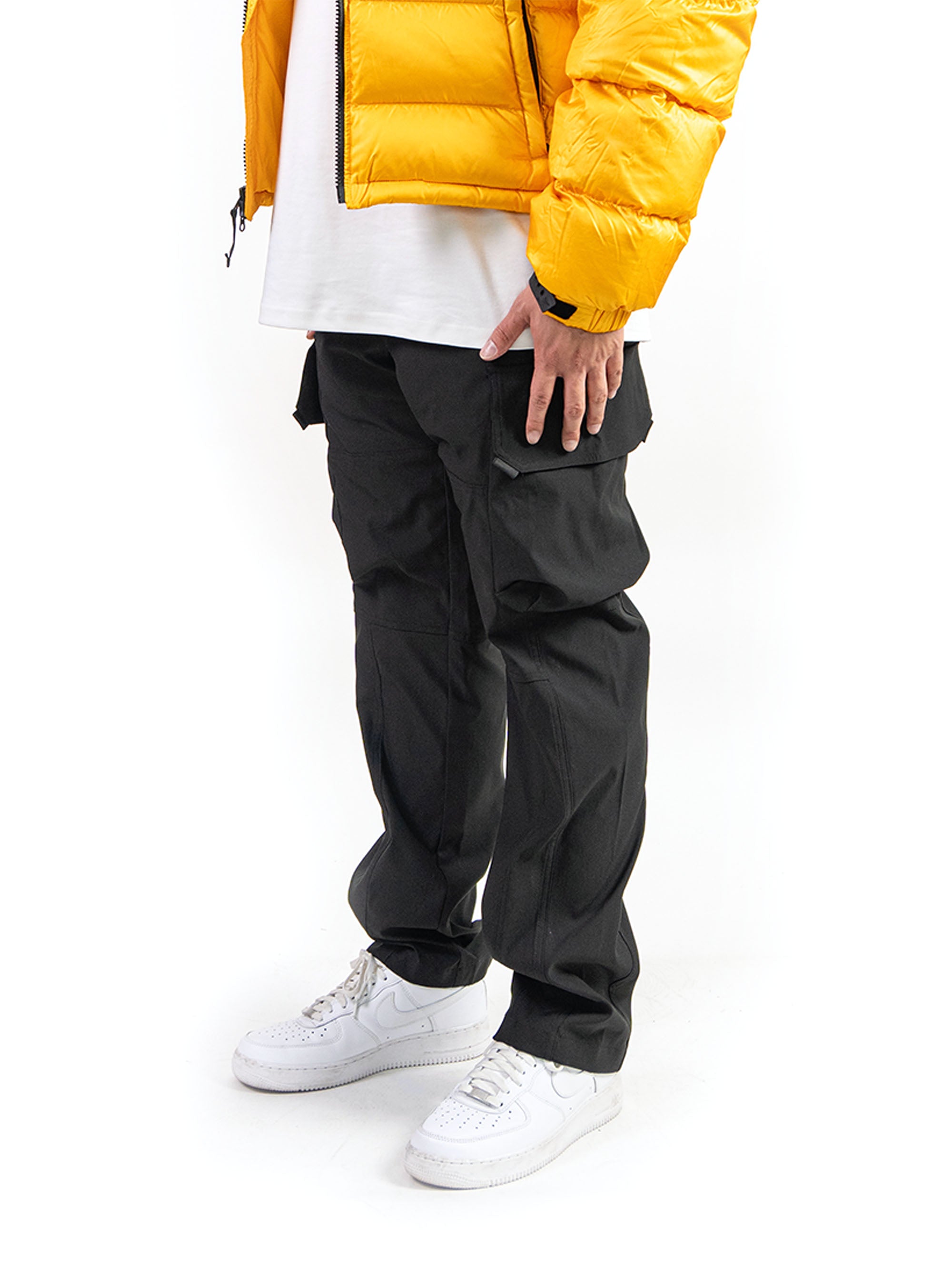 Black Nylon Cargo Pants