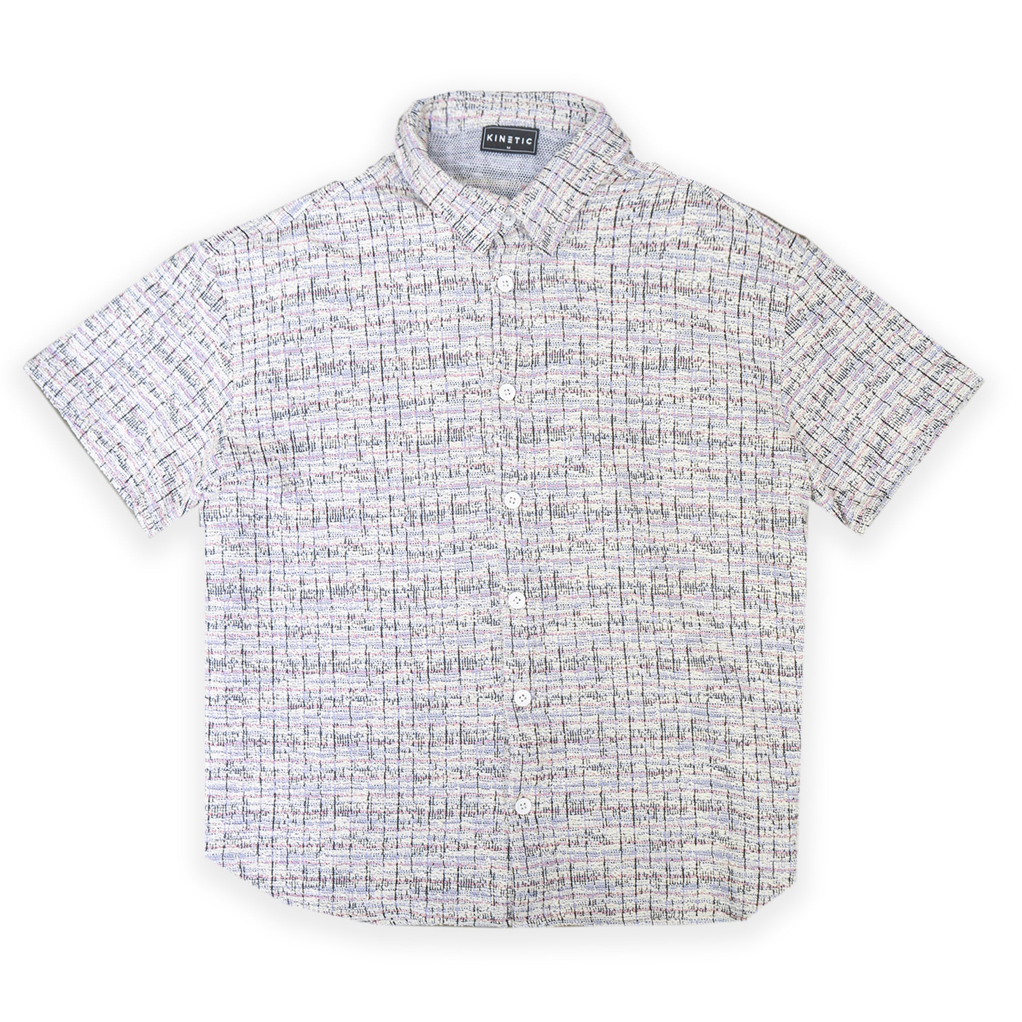 Boucle Short Sleeve Button-Down Shirt