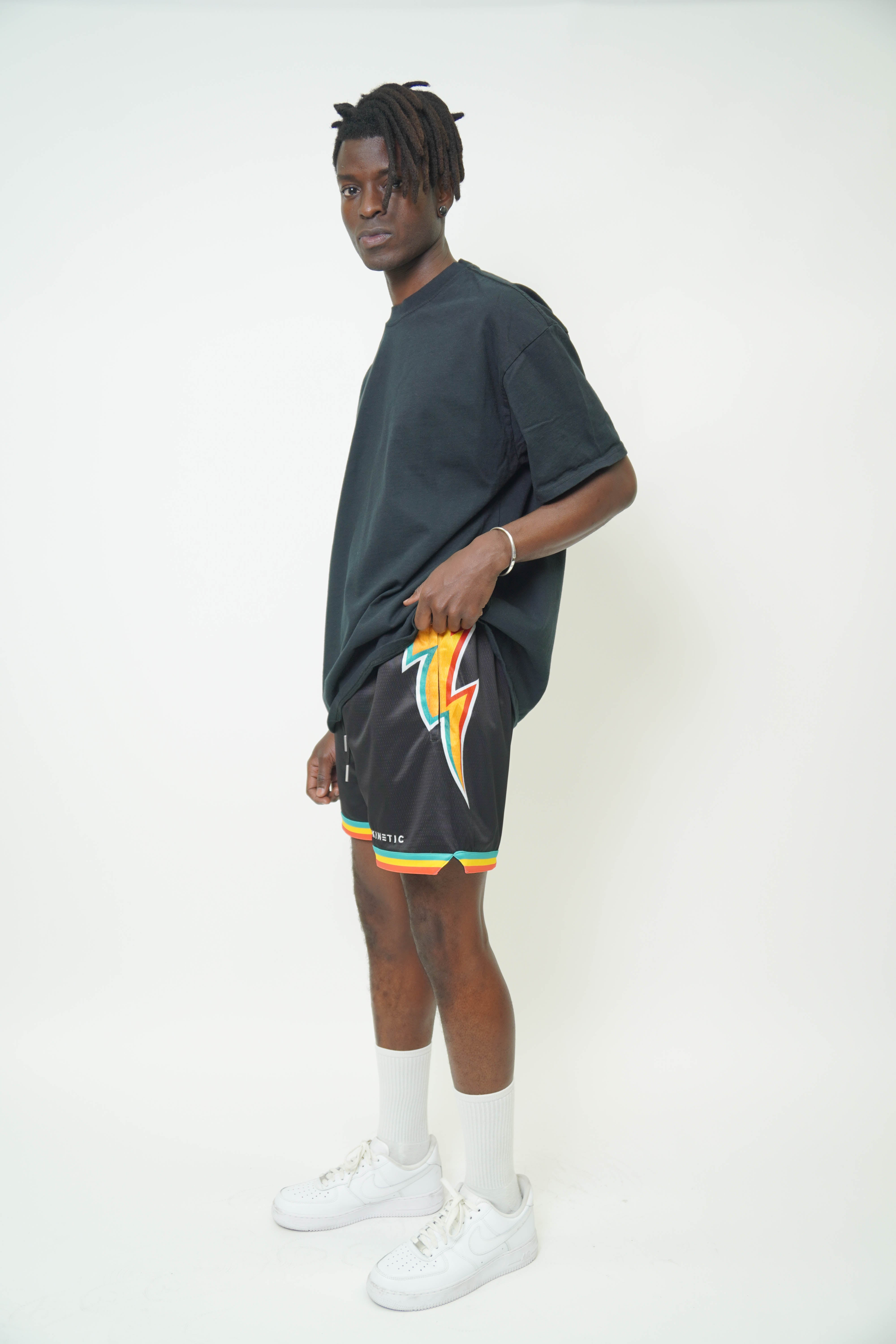 Black Lightning Bolt Active Short