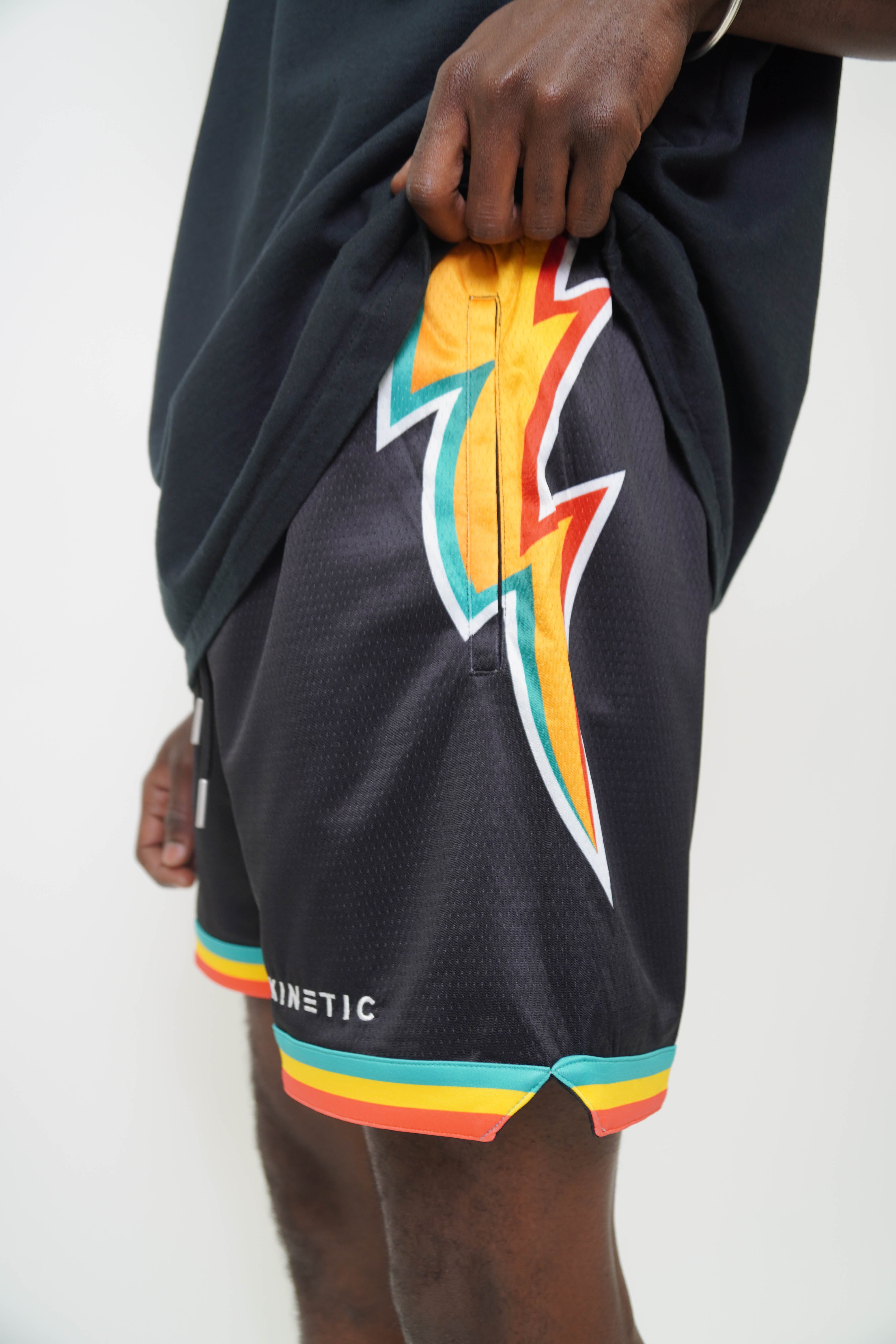Black Lightning Bolt Active Short