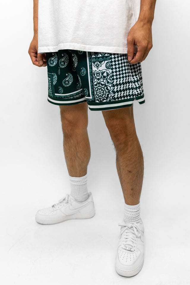 Dark Forest Houndstooth Paisley Active Short
