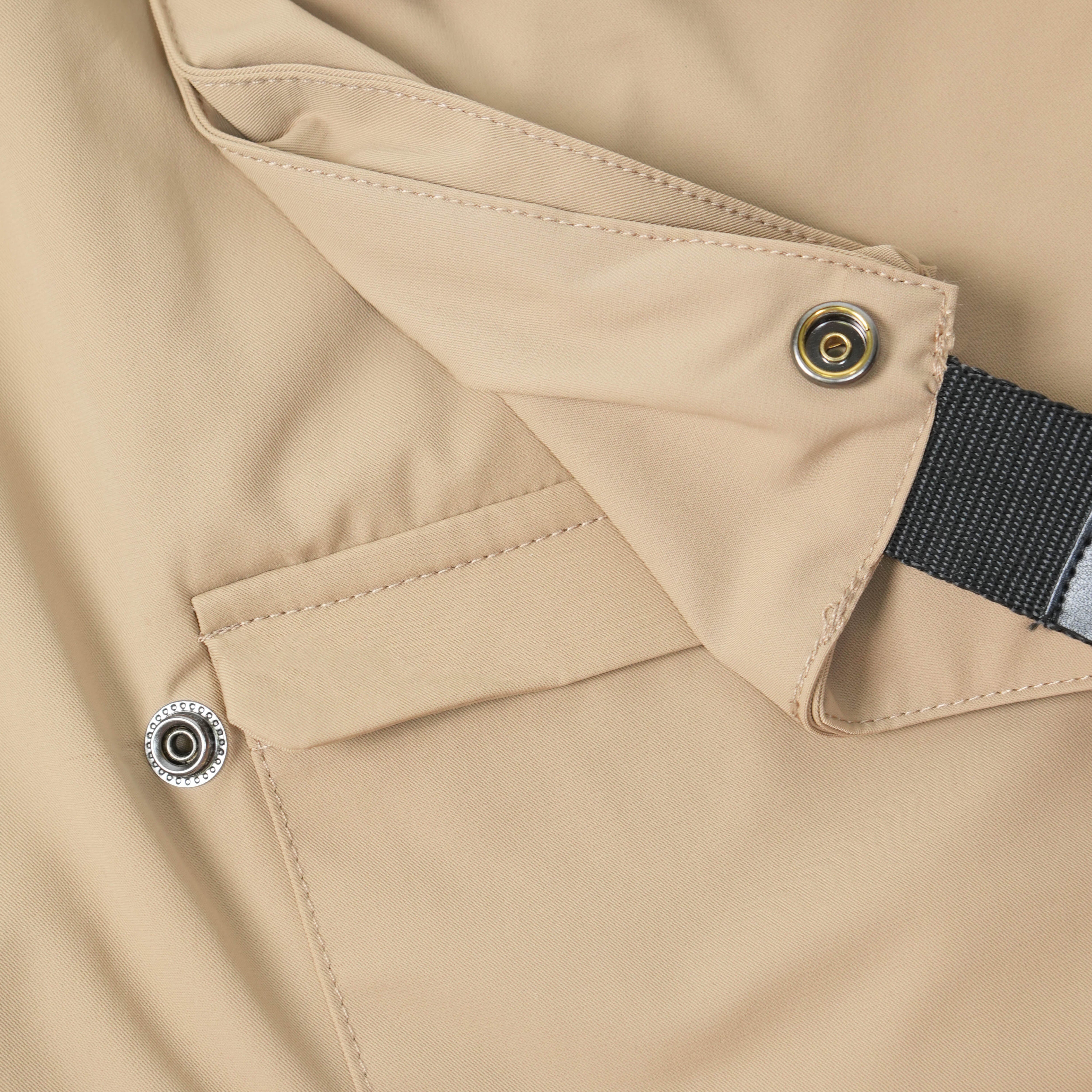 Khaki Nylon Cargo Shorts
