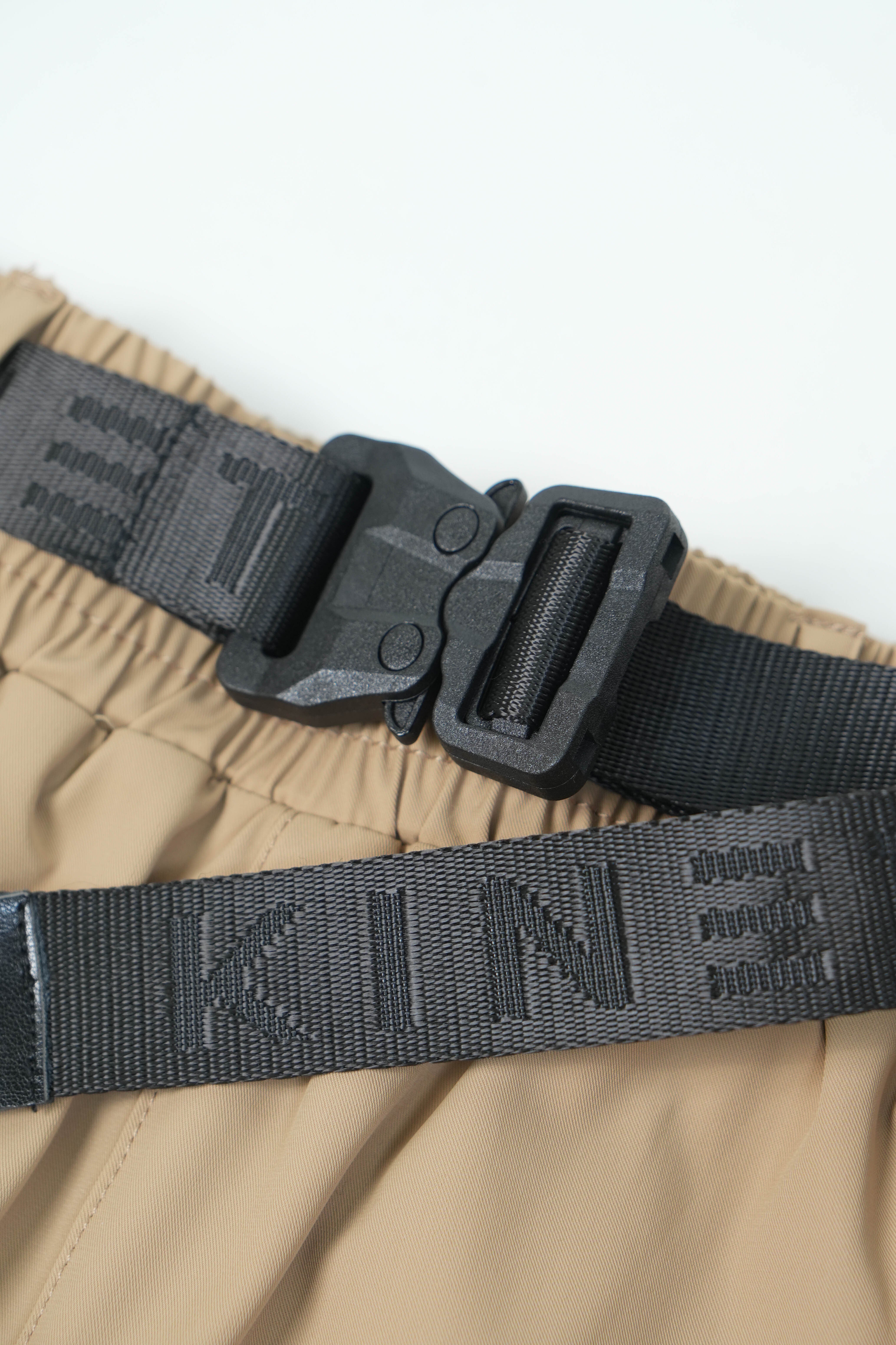 Khaki Nylon Cargo Shorts
