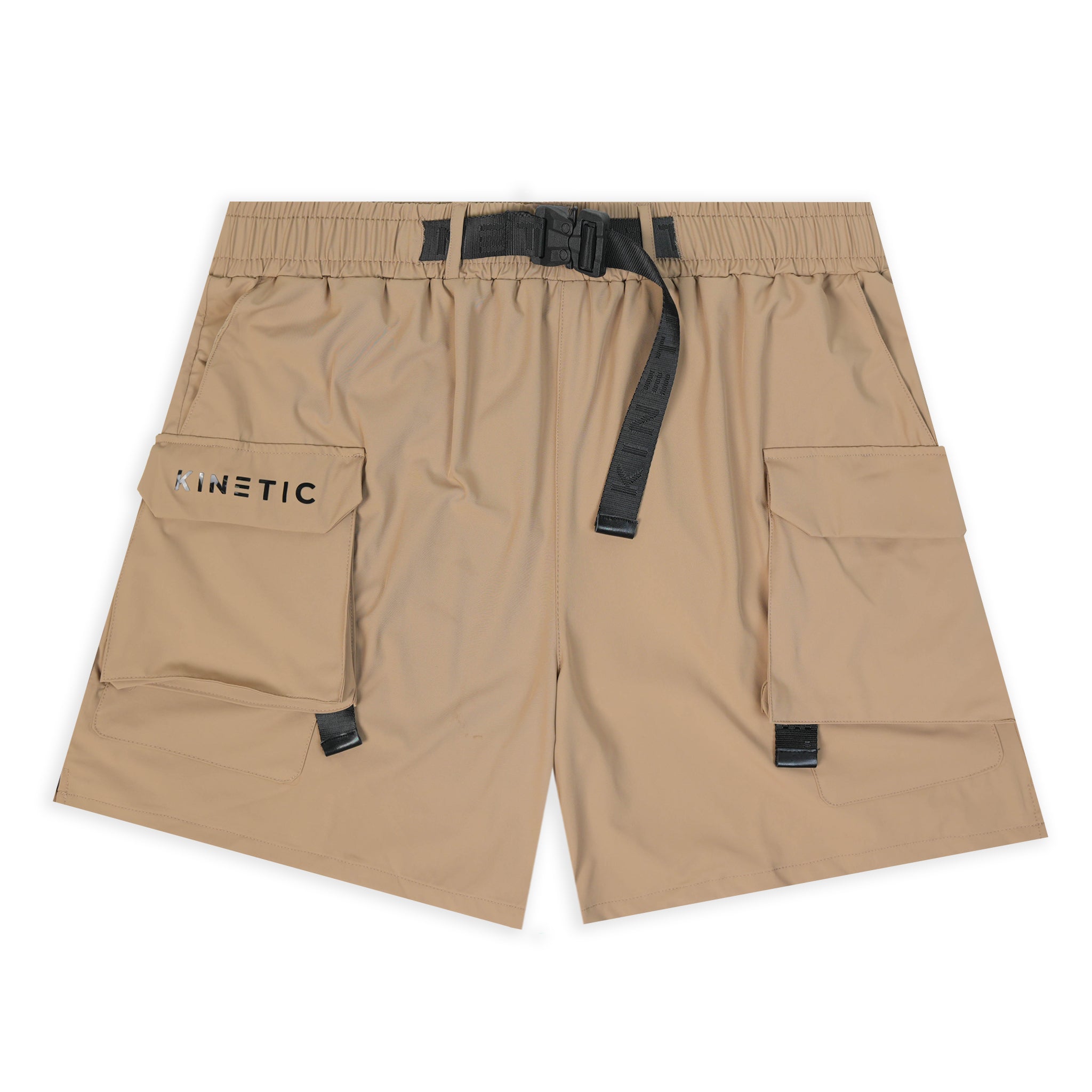 Khaki Nylon Cargo Shorts