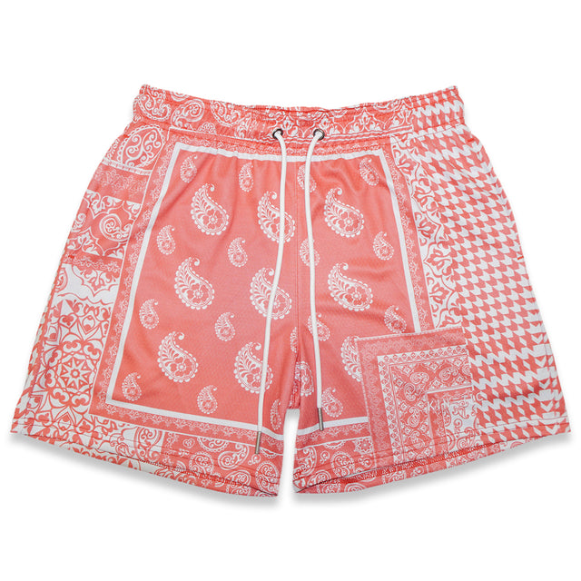 Salmon Houndstooth Paisley Fundamental Short