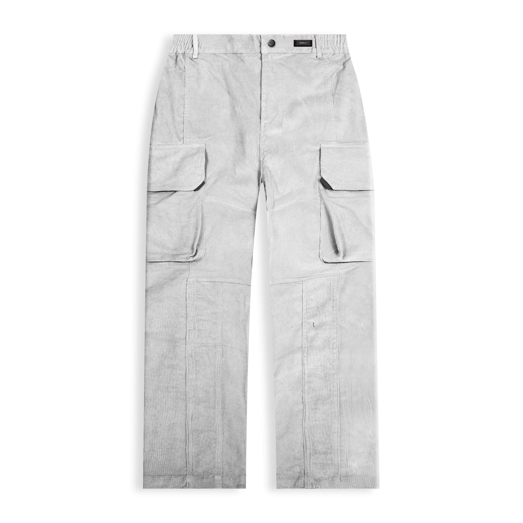 Silver Corduroy Cargo Pants