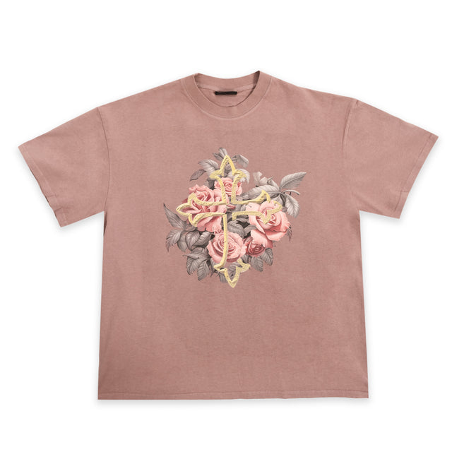 Mauve Rose Cross Oversized Shirt