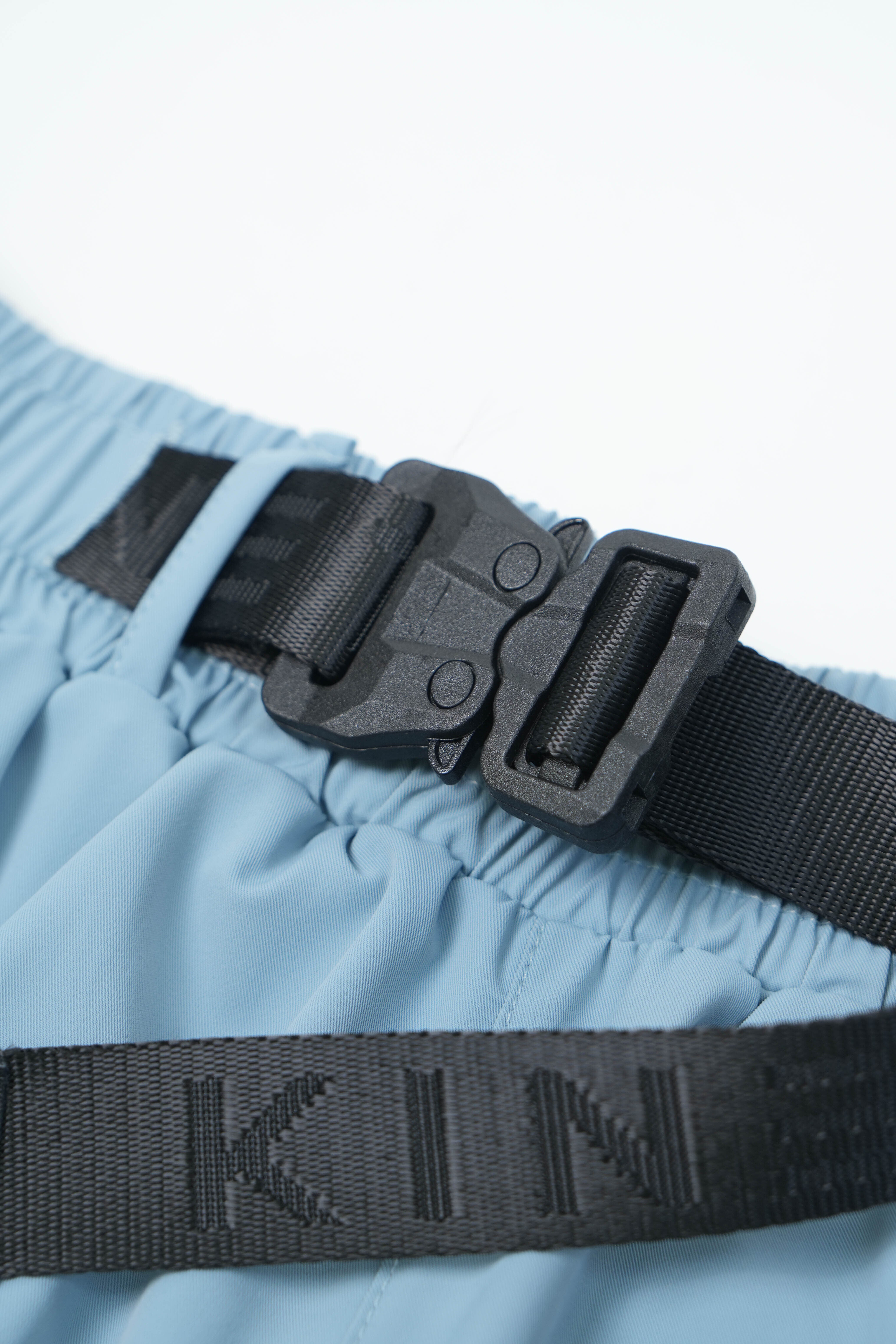 Sky Blue Nylon Cargo Shorts