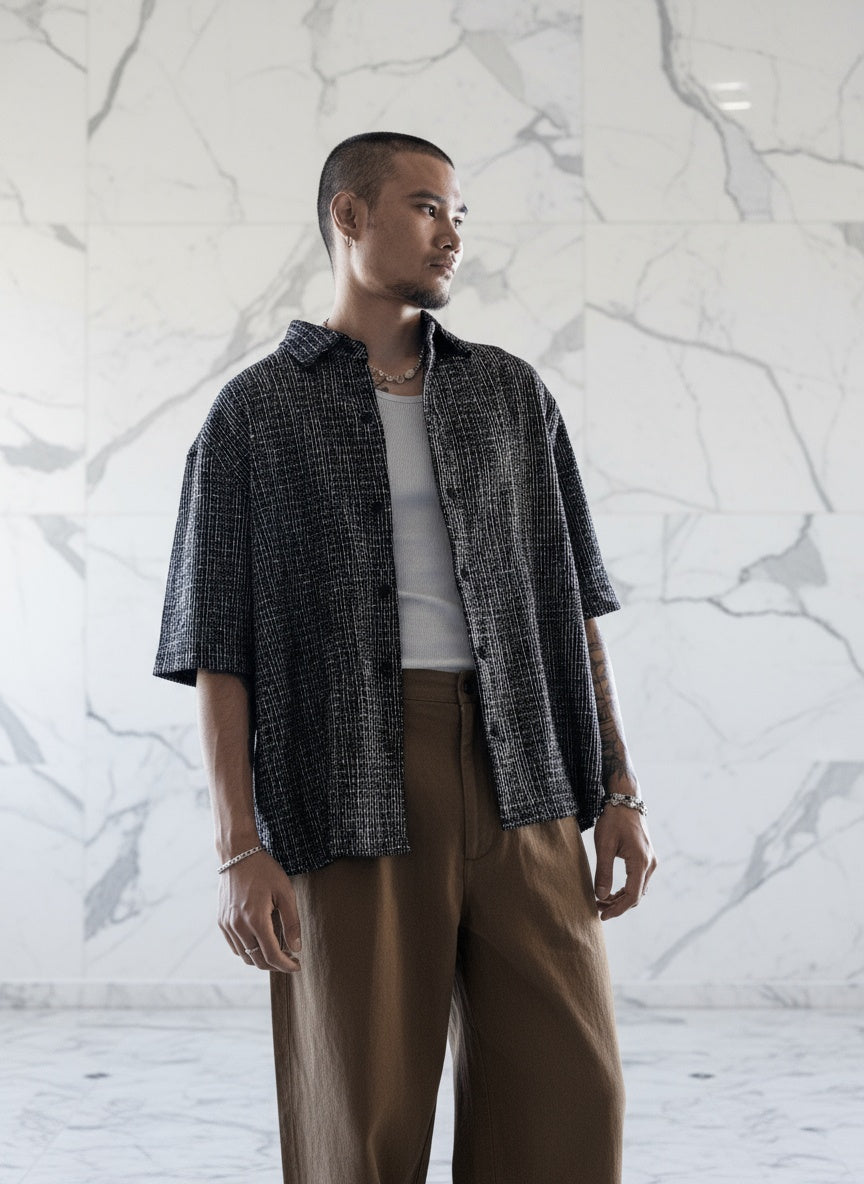 Boucle Midnight Spectrum Button Up Shirt