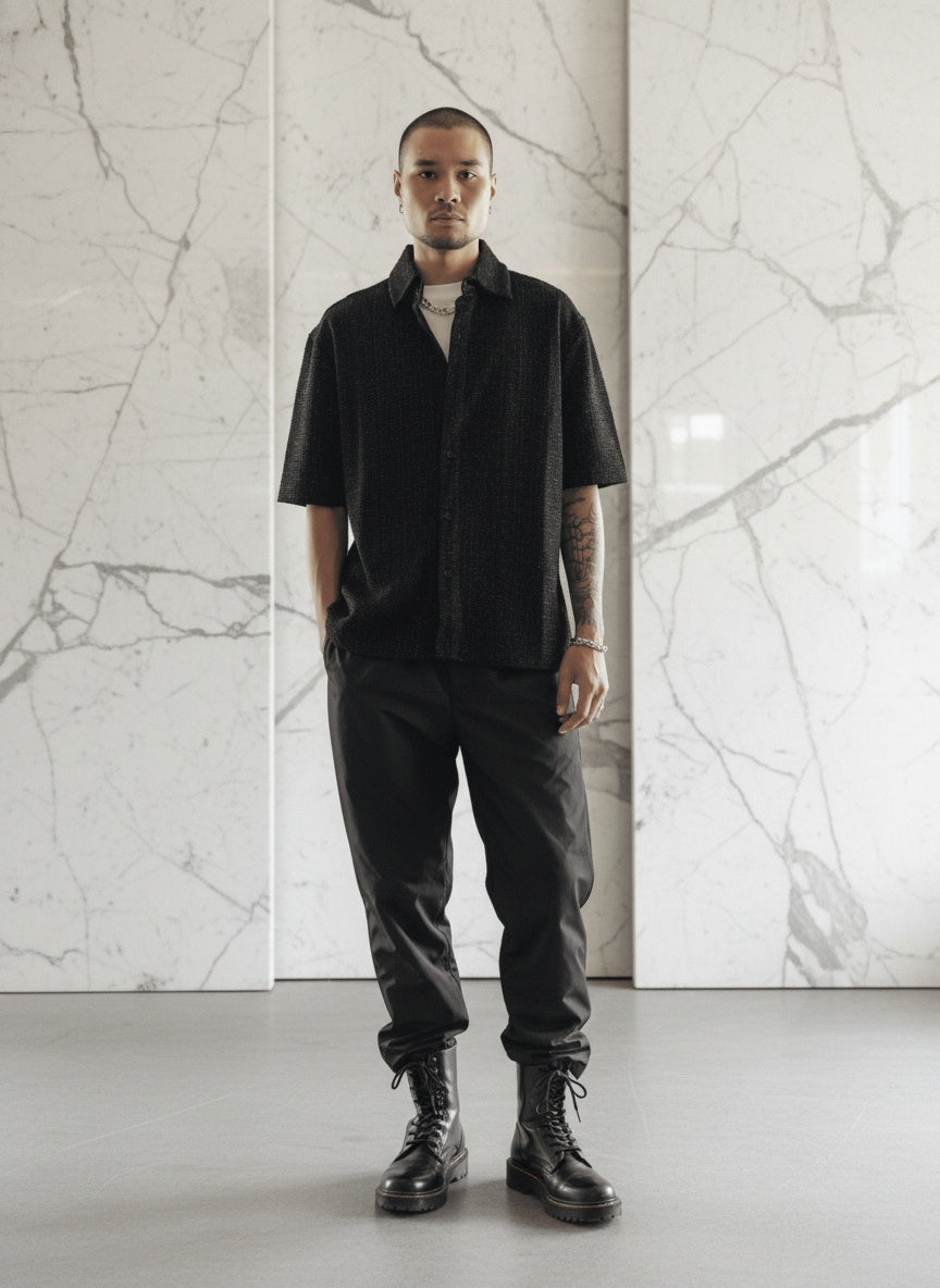 Boucle Spark Noir Button Up Shirt