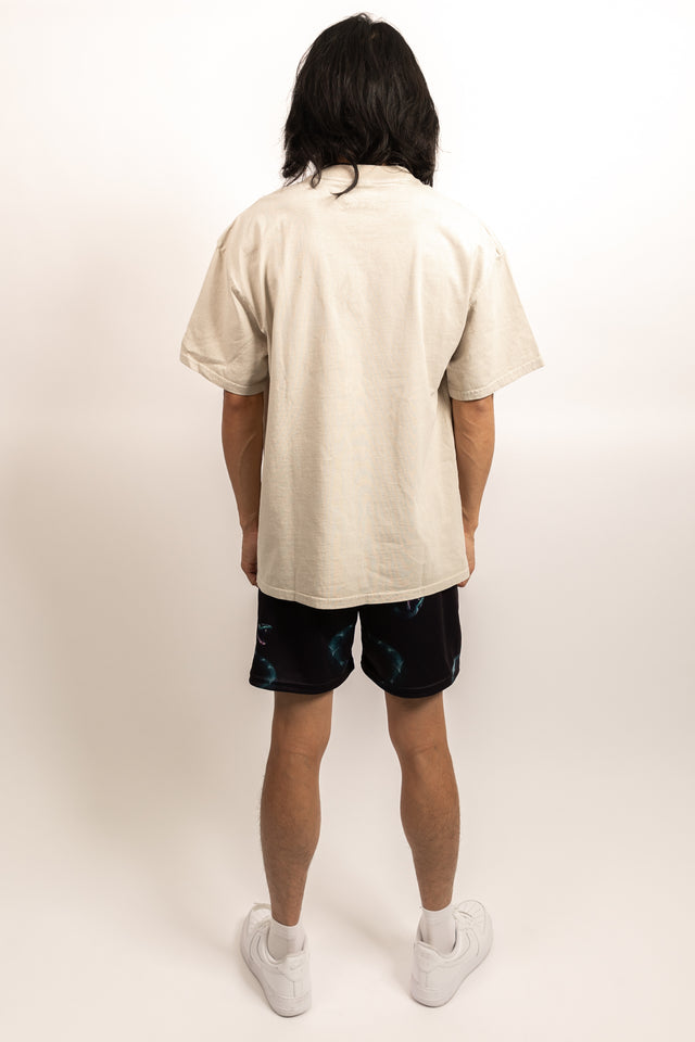 Cream Rose Cross Oversized Shirt