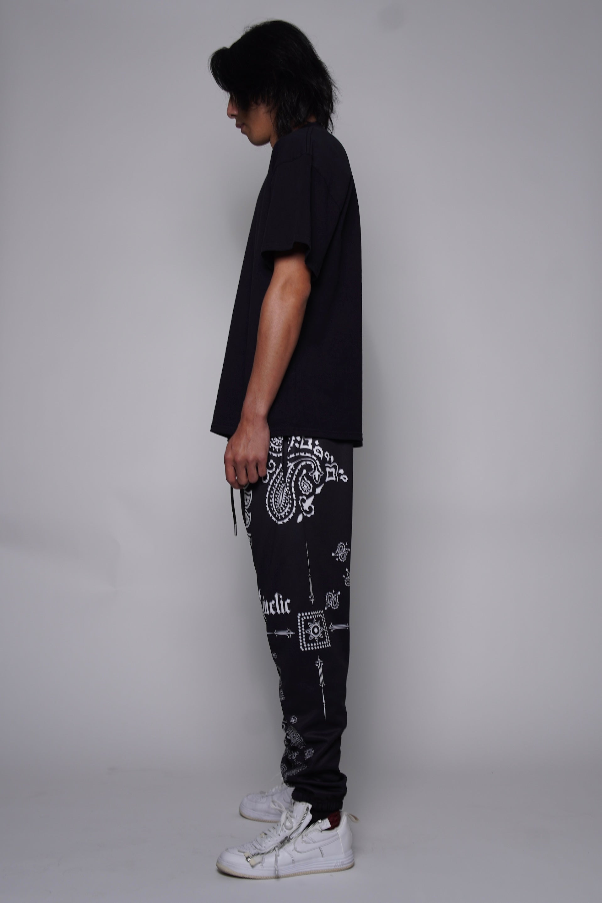 Dark Forest Green Paisley Sweatpant
