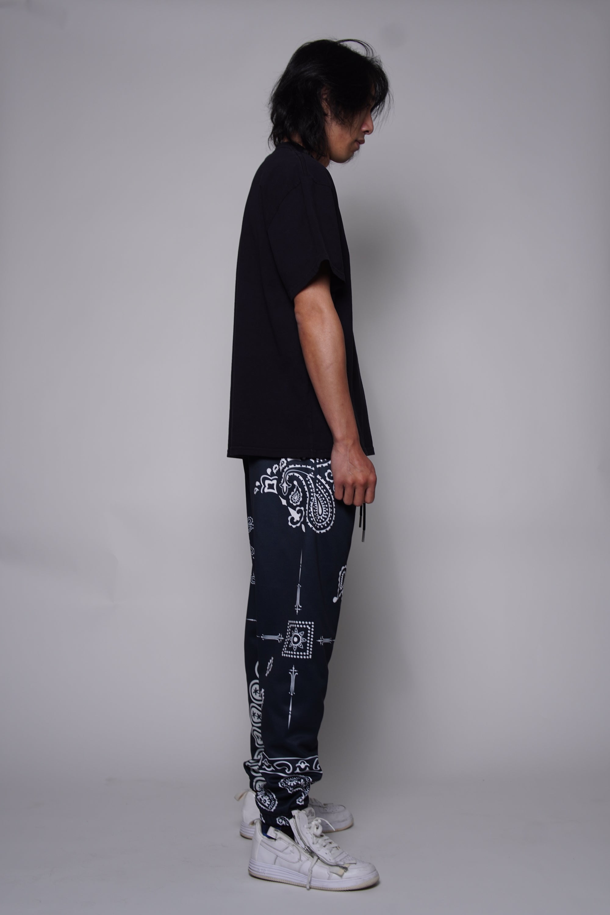 Dark Forest Green Paisley Sweatpant