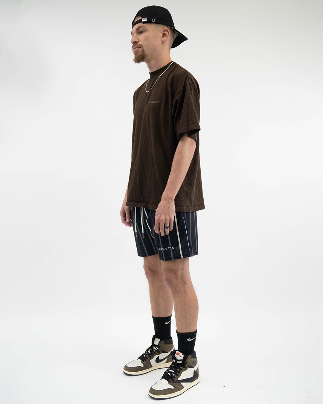 Brown Tone Stripe Fundamental Short