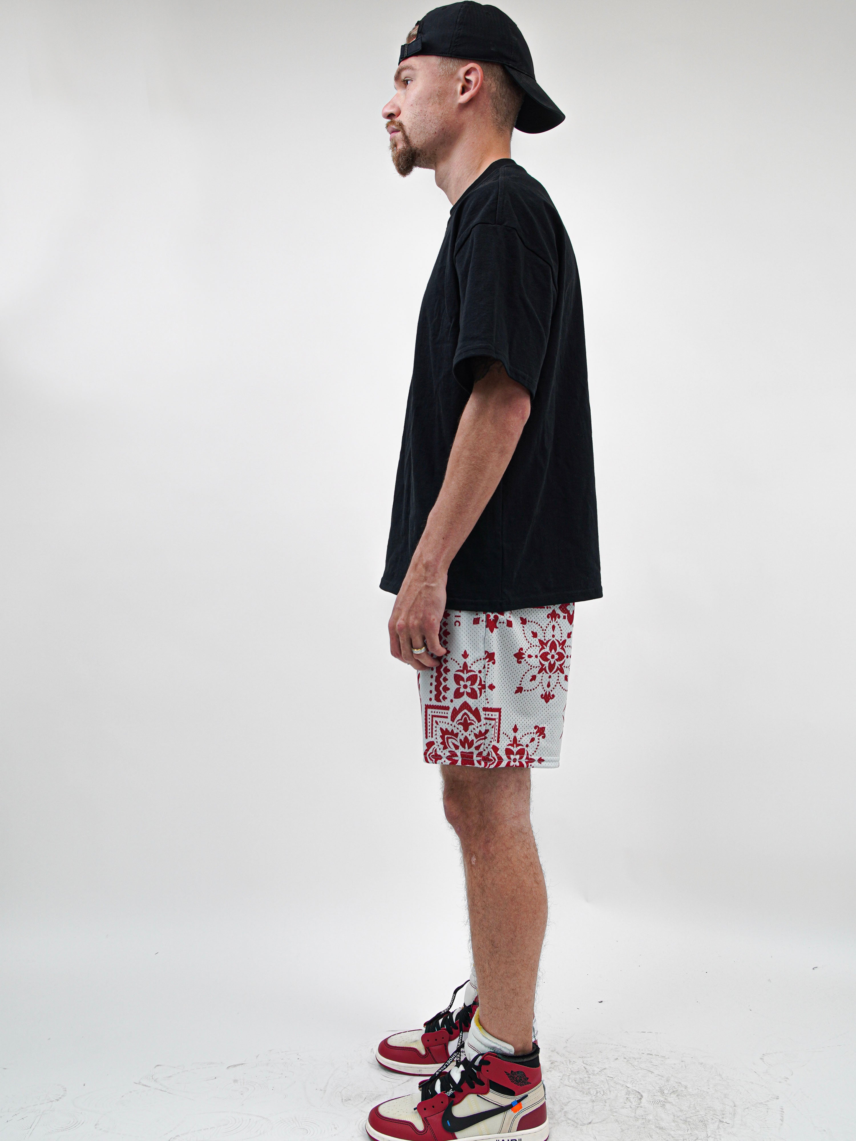 Grey Red Paisley Fundamental Short