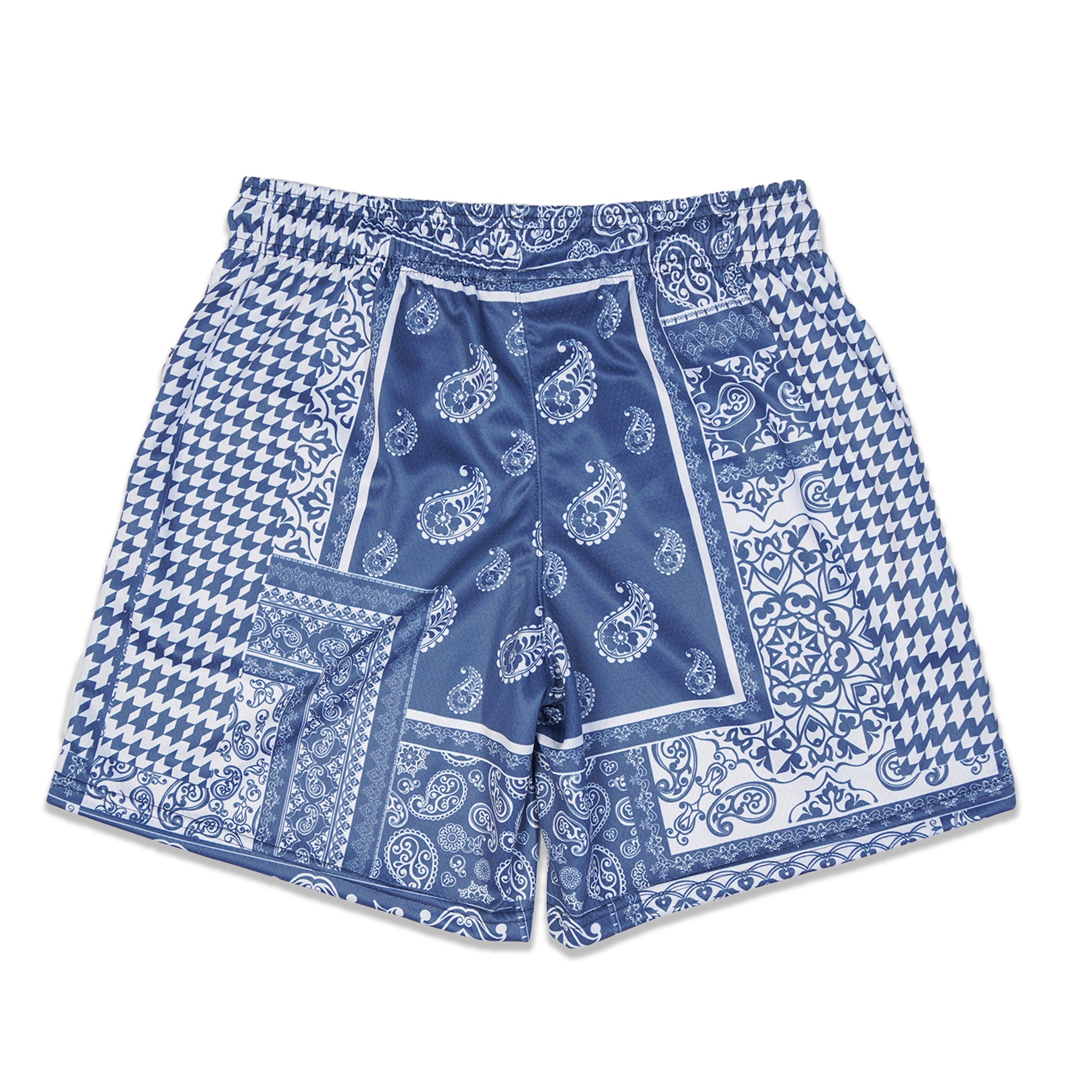 Navy Houndstooth Paisley Fundamental Short