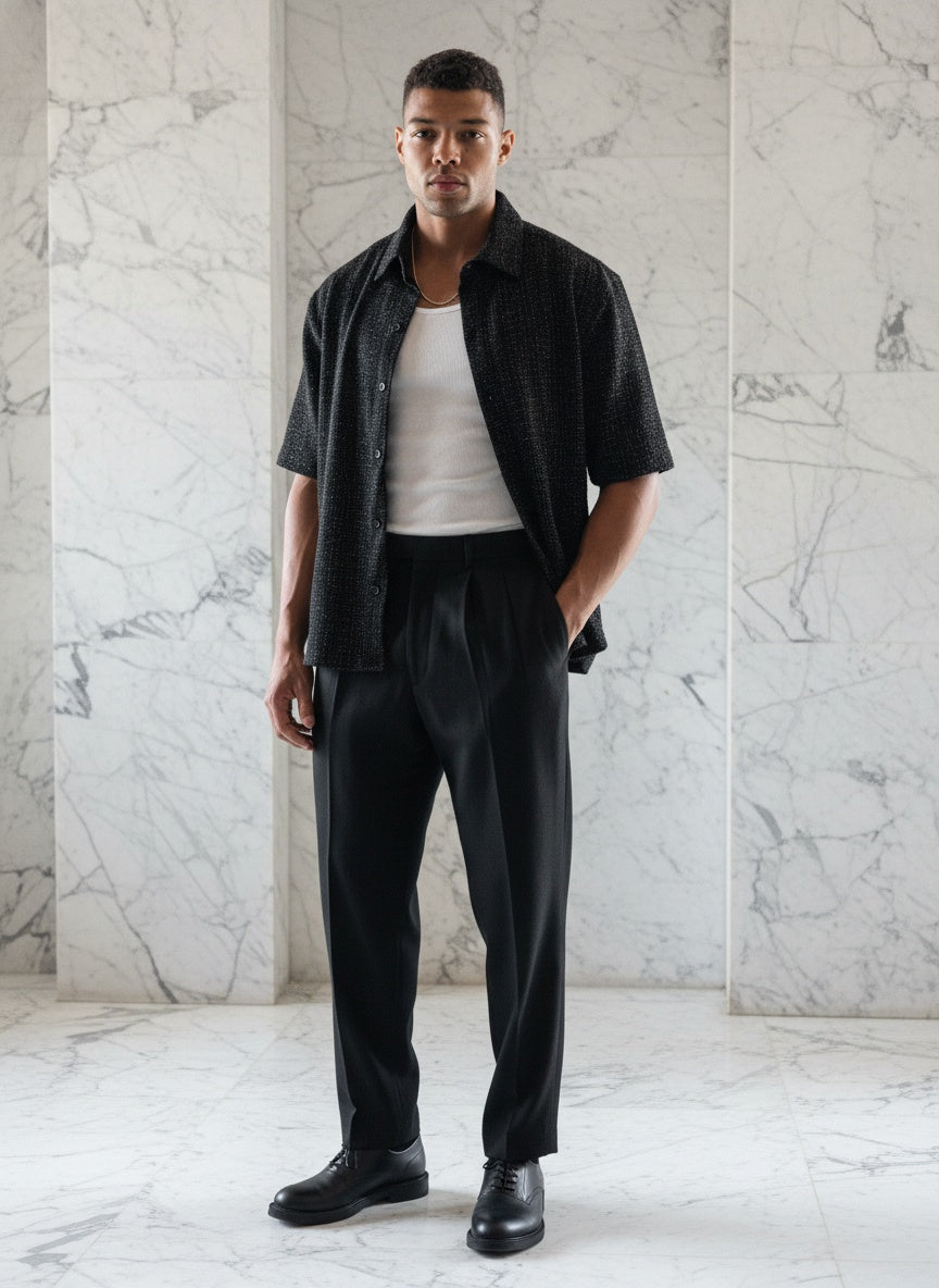 Boucle Spark Noir Button Up Shirt