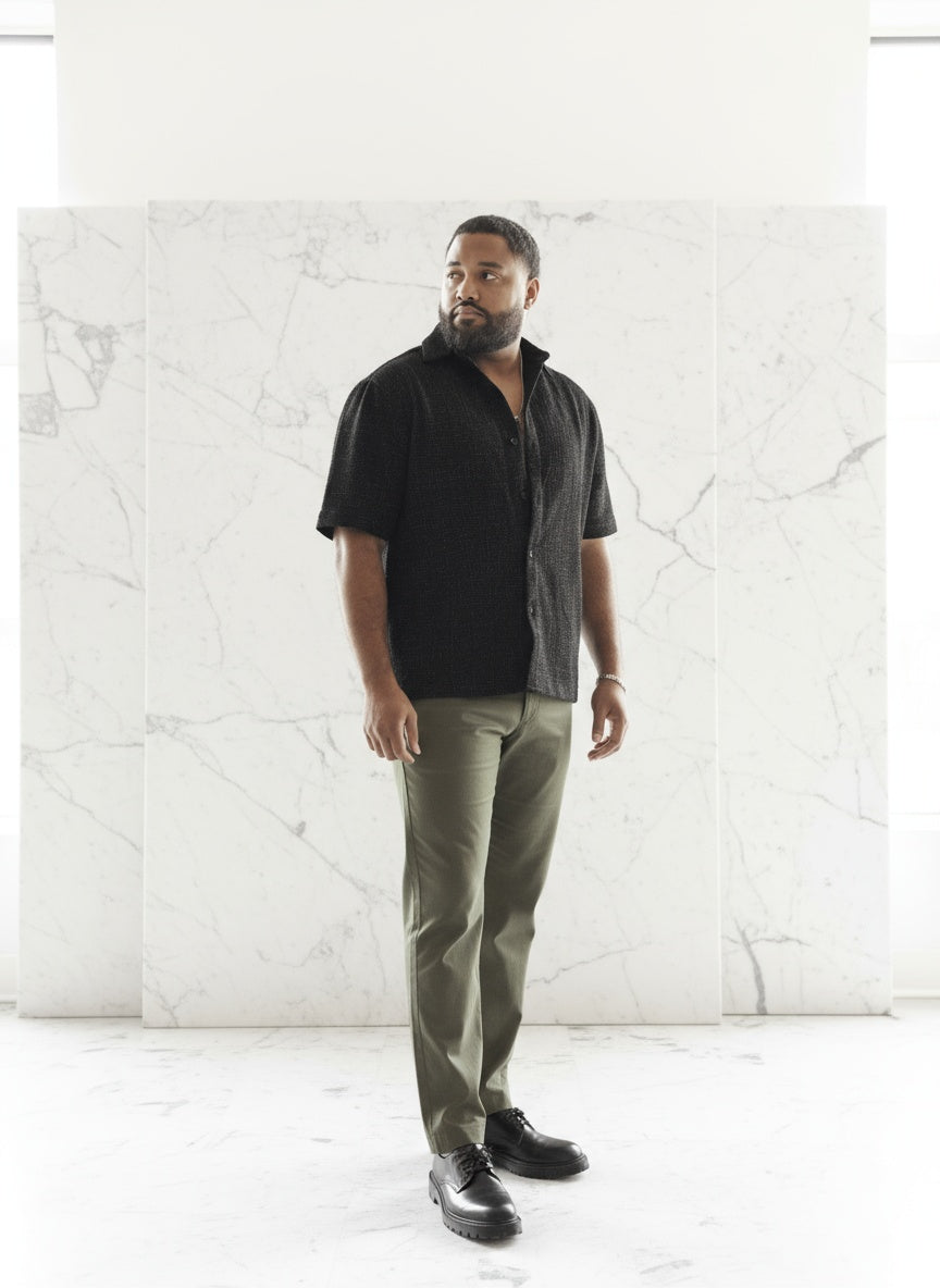 Boucle Spark Noir Button Up Shirt