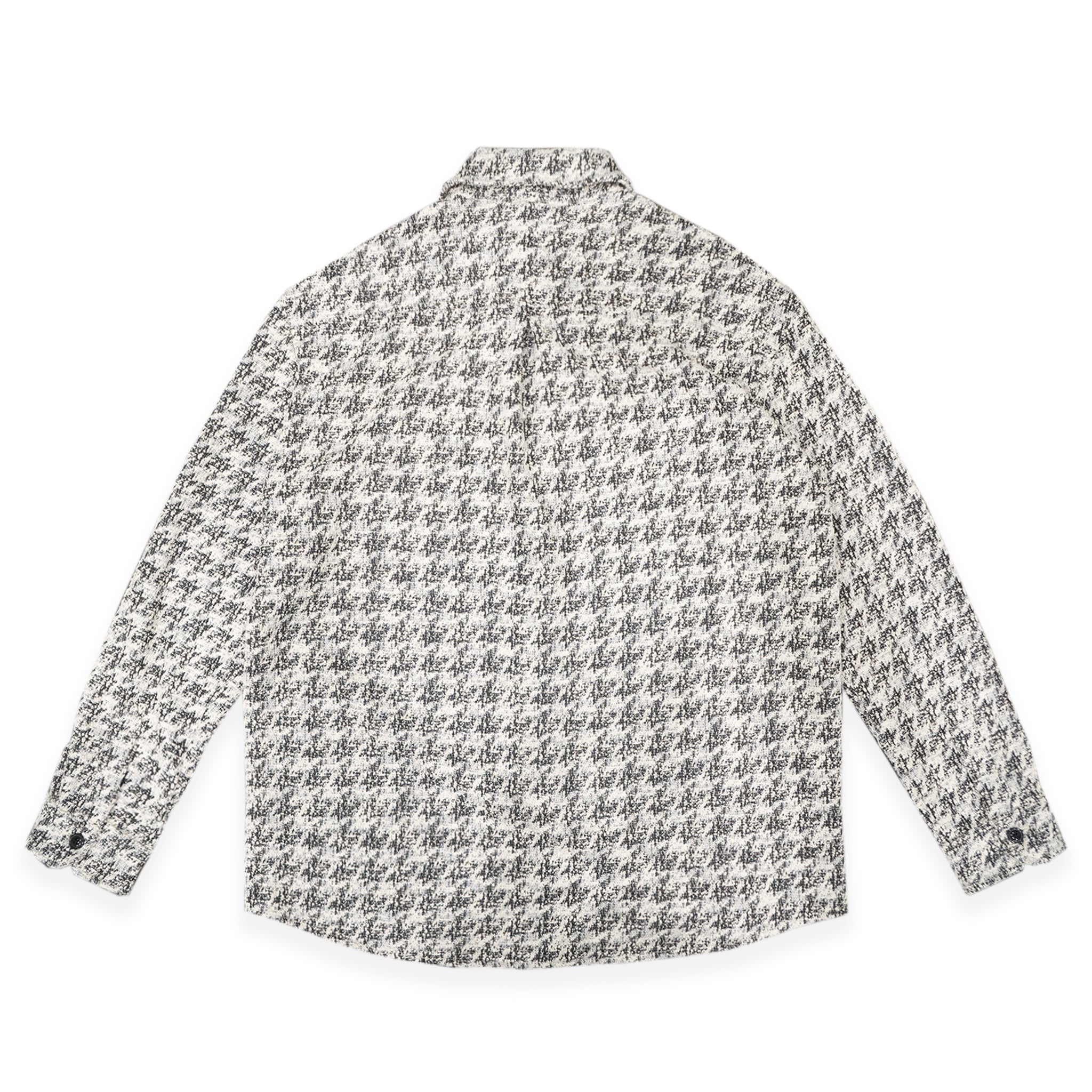 Houndstooth Boucle Long Sleeve Button-Down Shirt