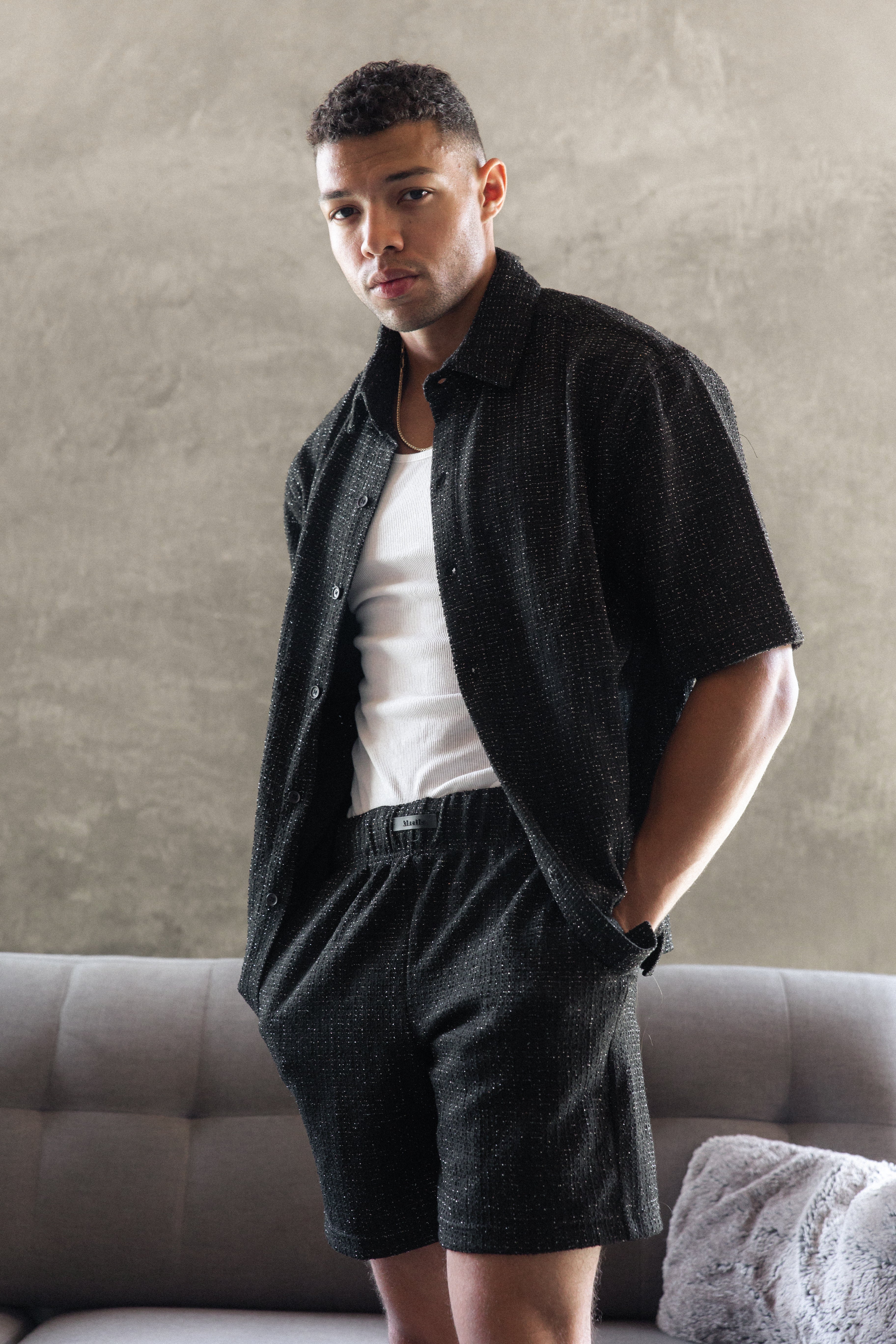 Boucle Spark Noir Button Up Shirt