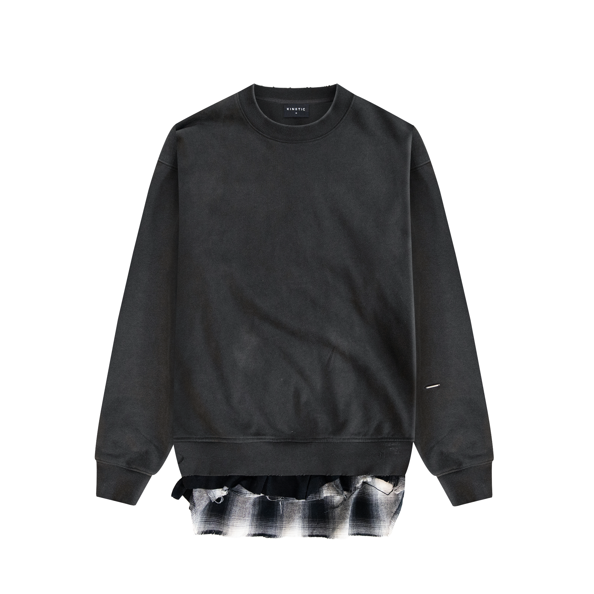 VINTAGE BLACK LAYERED CREWNECK