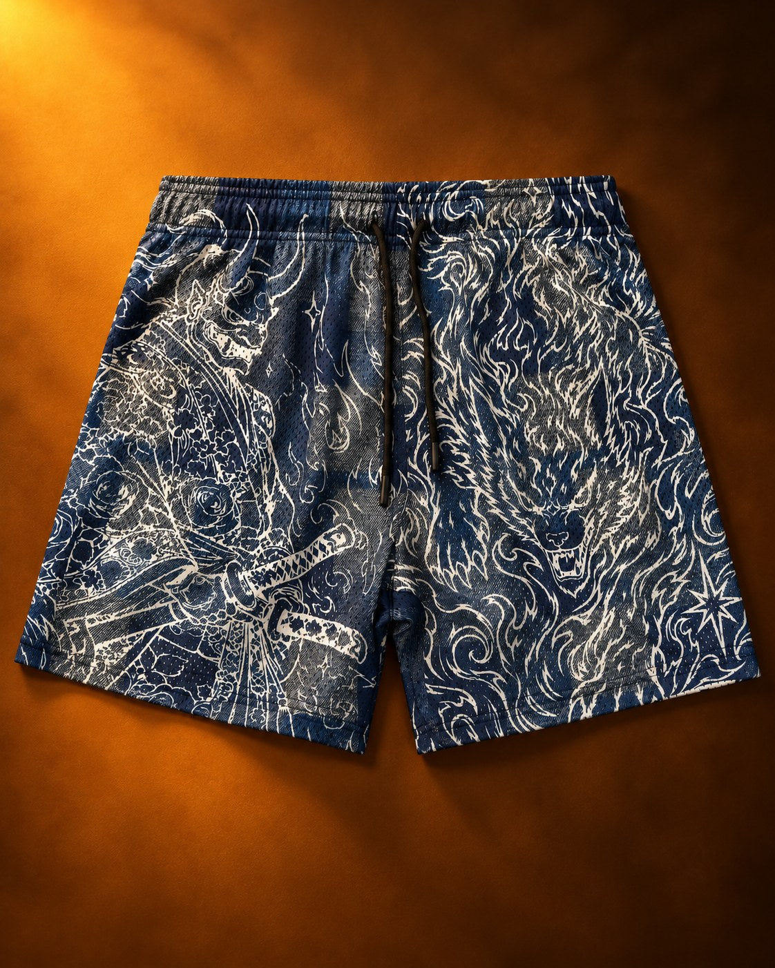 Ronin Denim Motif Shorts