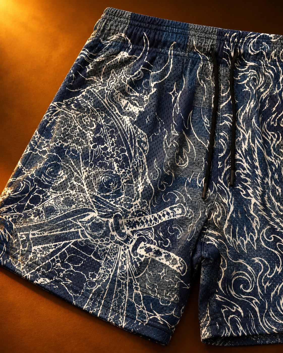 Ronin Denim Motif Shorts