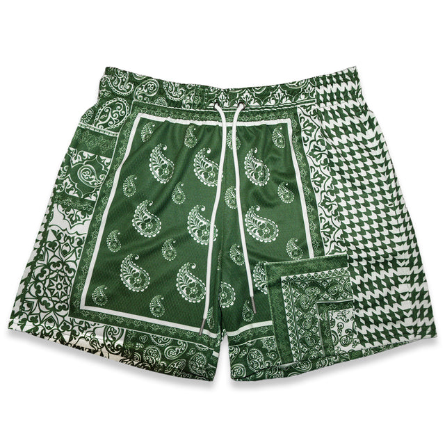 Forest Houndstooth Paisley Fundamental Short