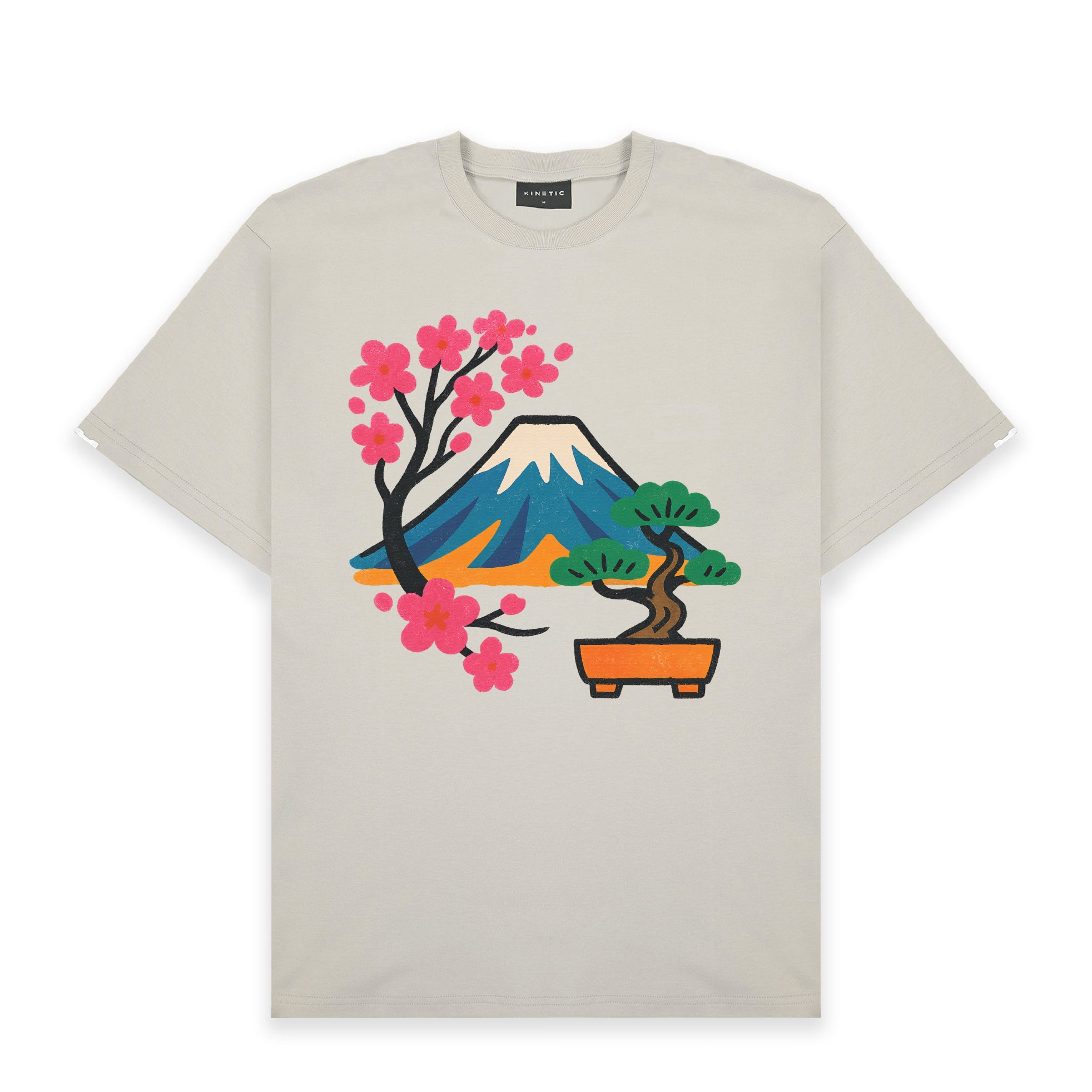 Fuji in Bloom Stone Oversized Shirt