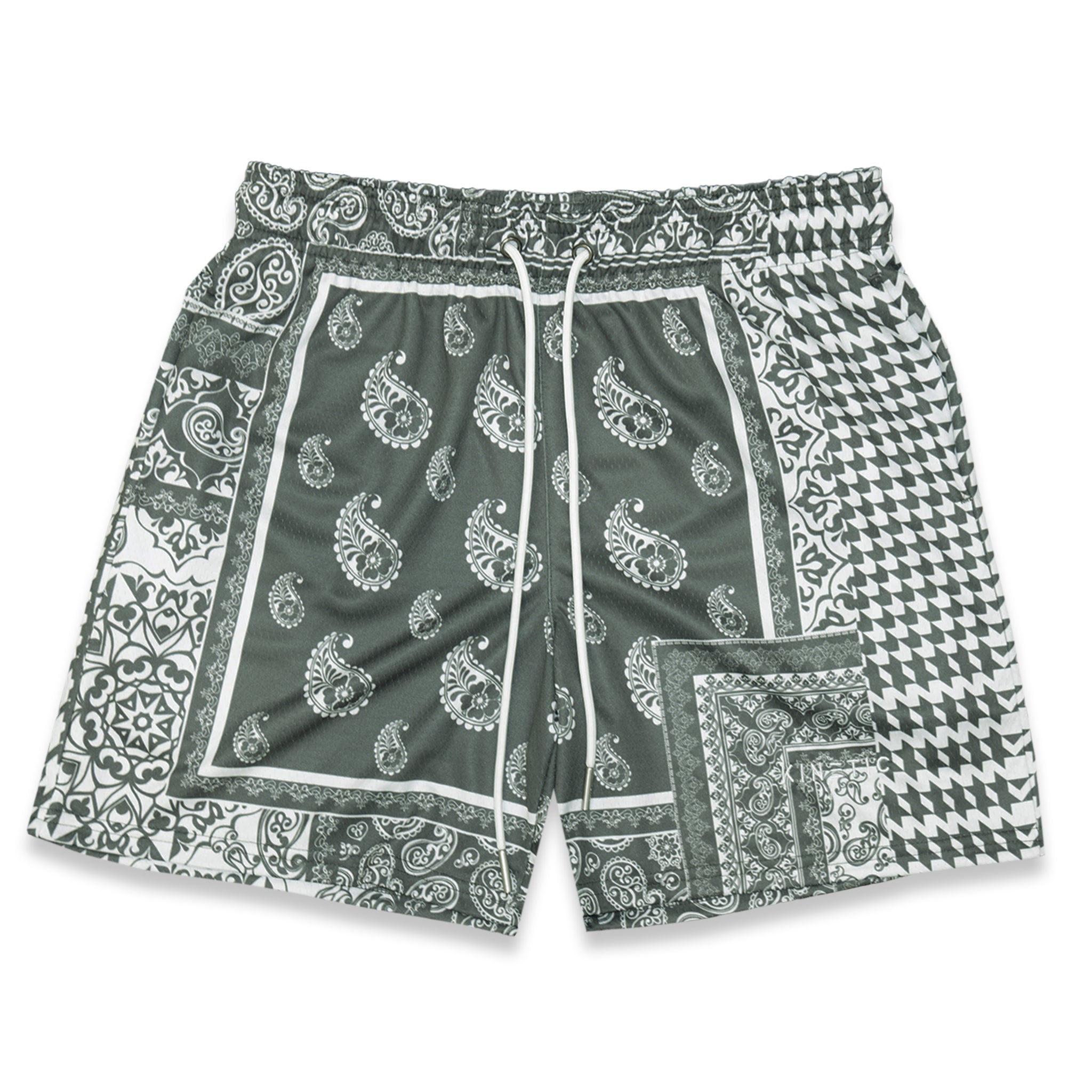Gray Houndstooth Paisley Fundamental Short