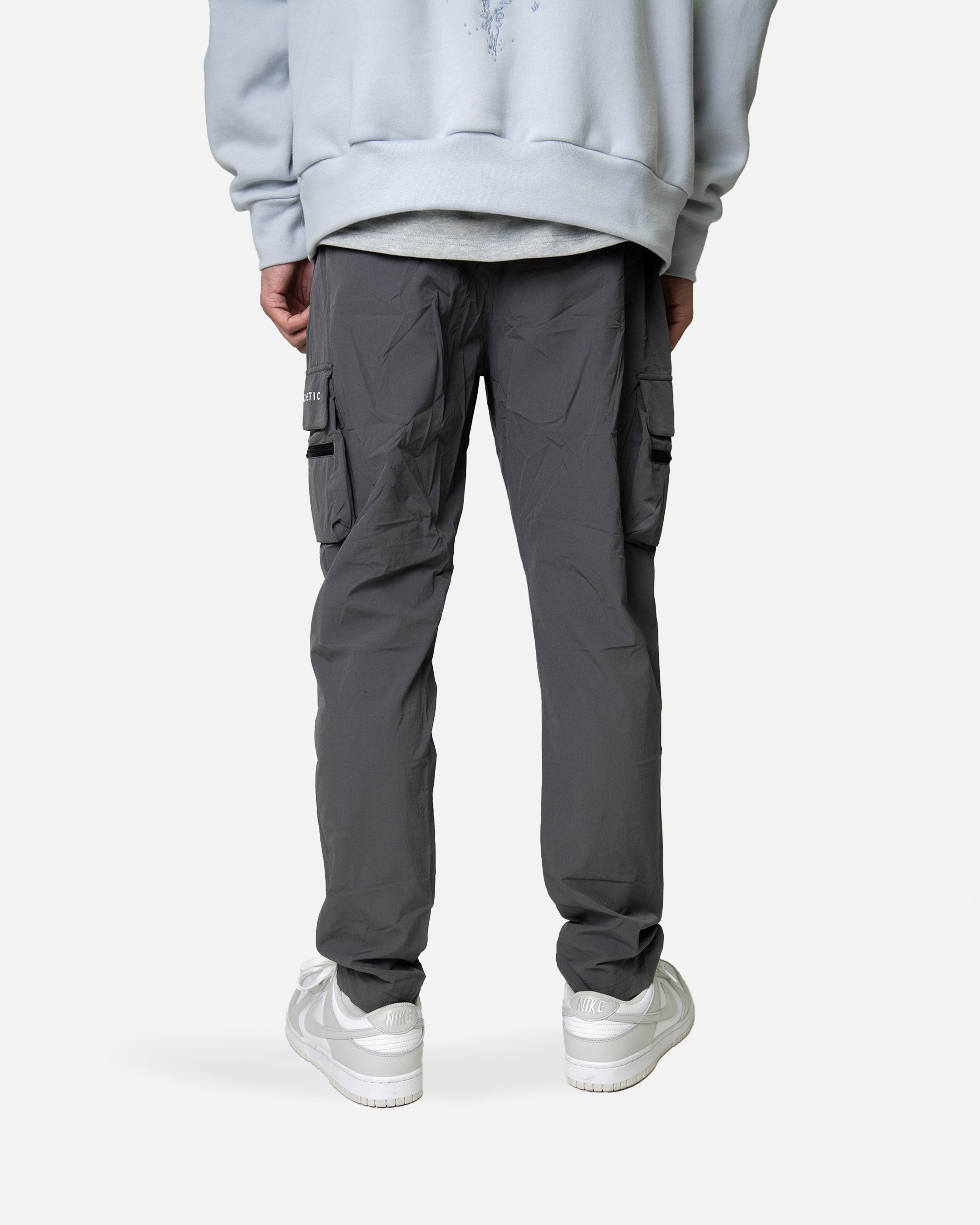 Grey Taper Stretch Nylon Cargo Pants