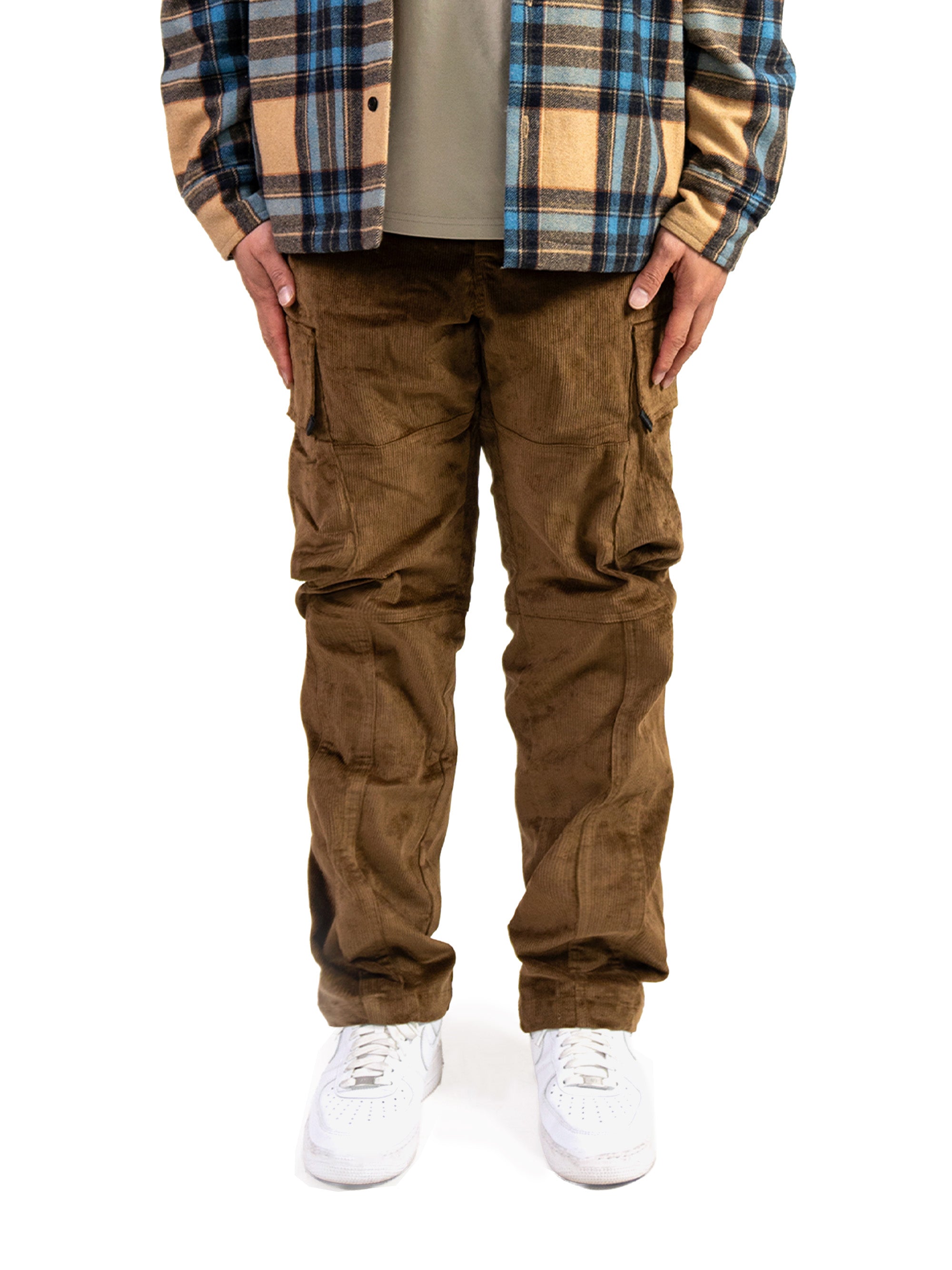 Mocha Corduroy Cargo Pants