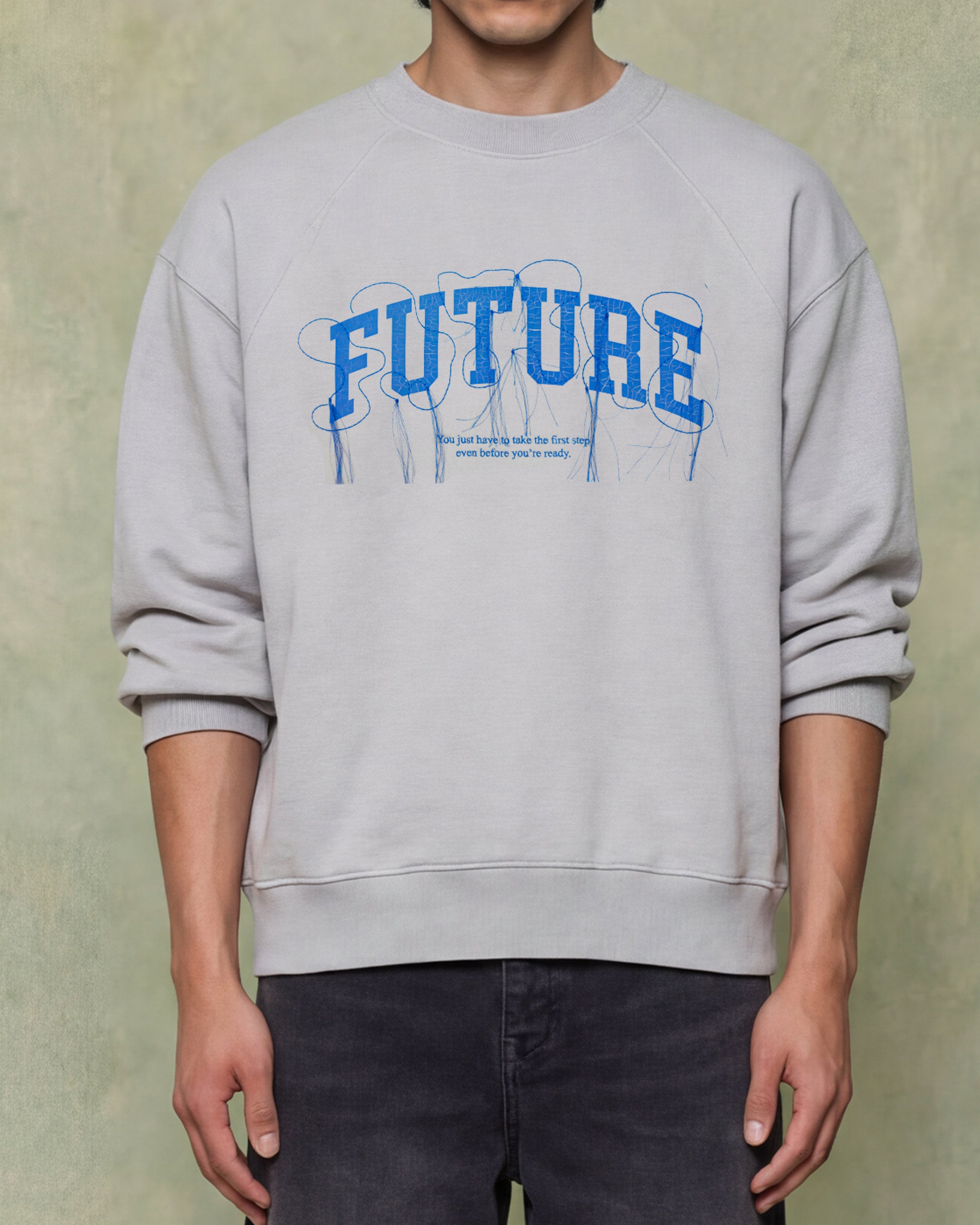 GOD GREY RAGLAN CREWNECK