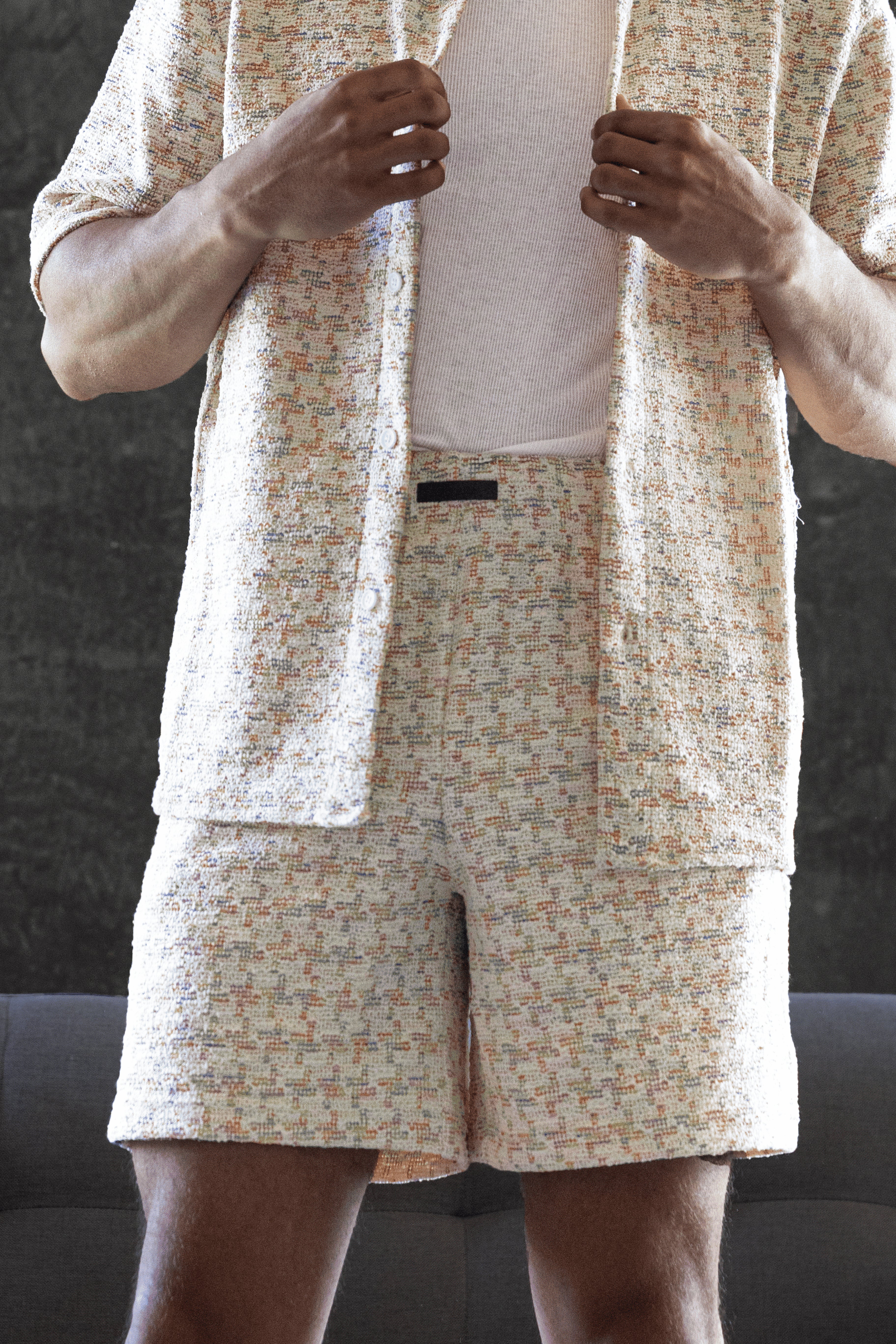Boucle Pastel Mosaic Short
