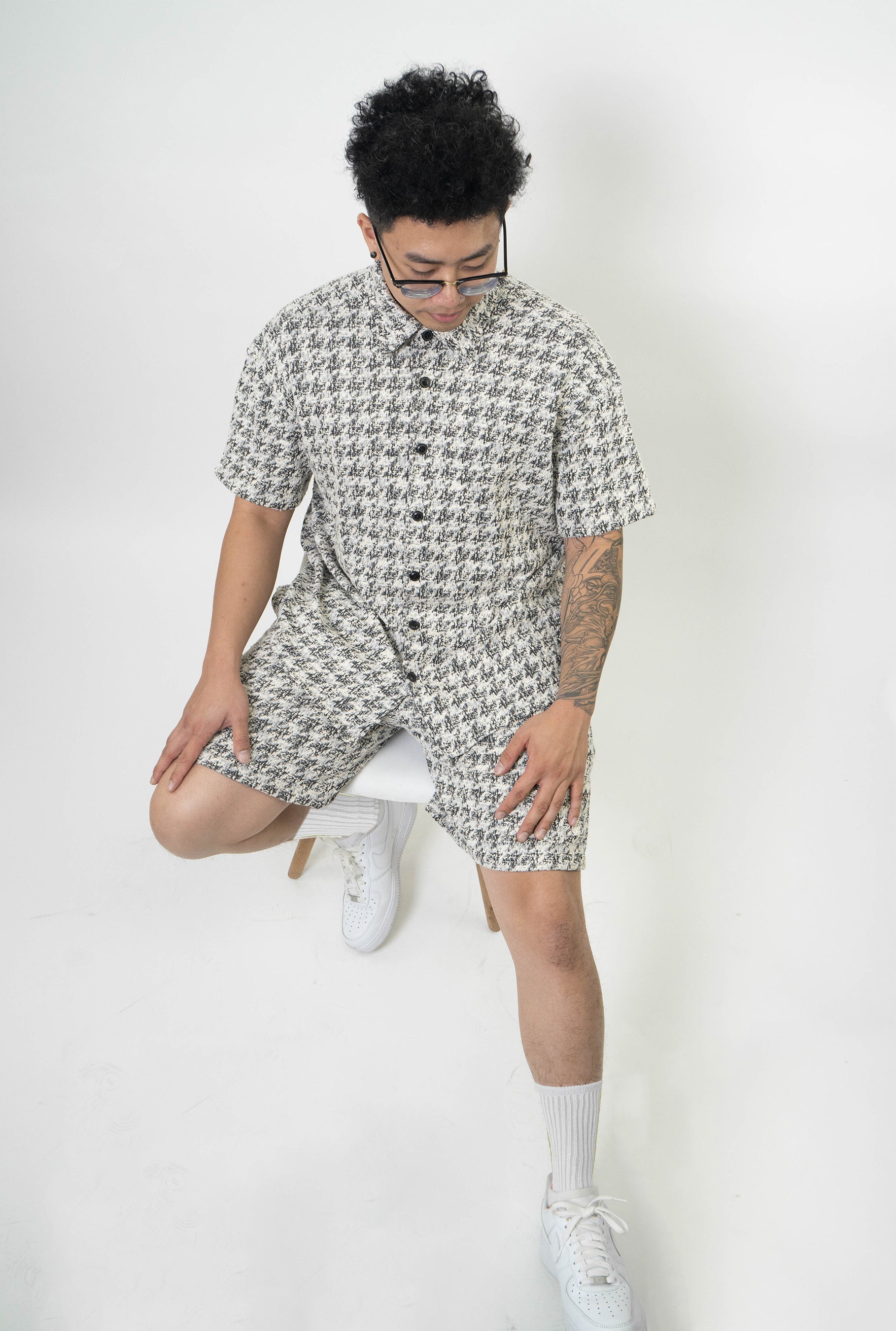 Houndstooth Boucle Short
