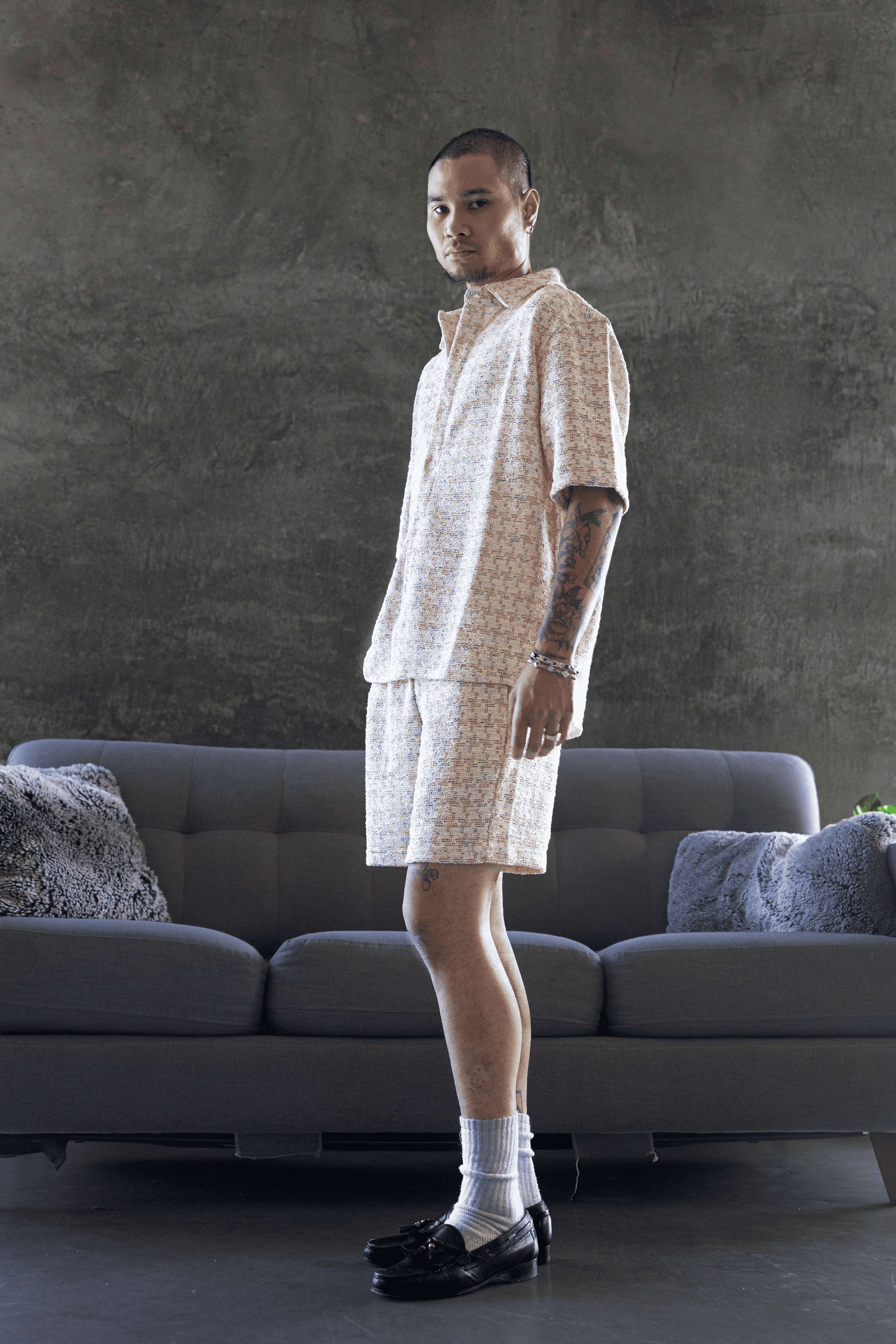Boucle Pastel Mosaic Short