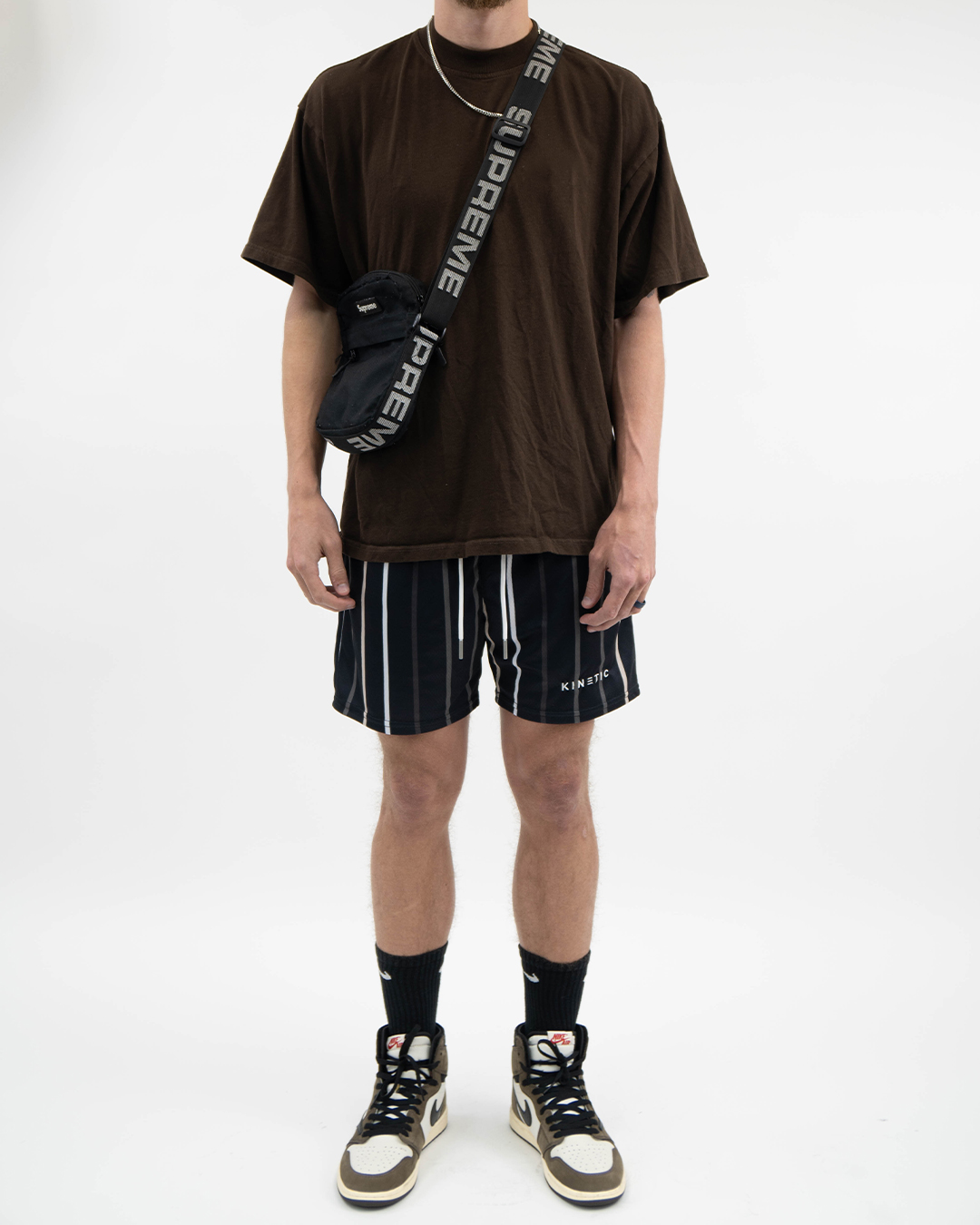 Brown Tone Stripe Fundamental Short