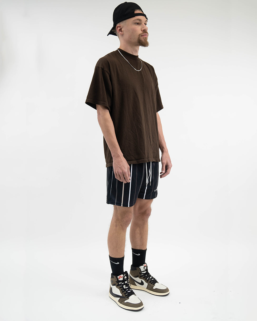 Brown Tone Stripe Fundamental Short