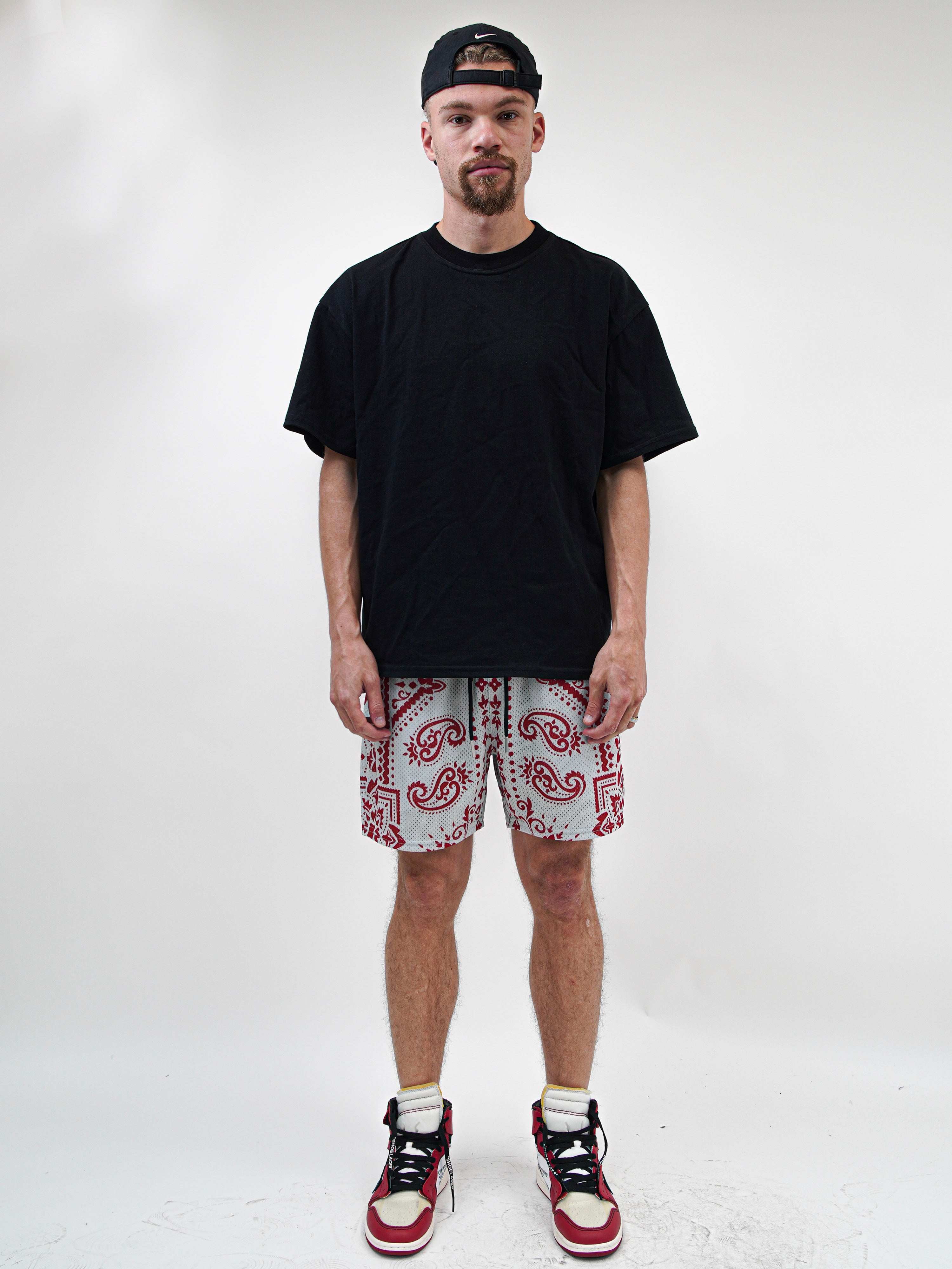 Grey Red Paisley Fundamental Short