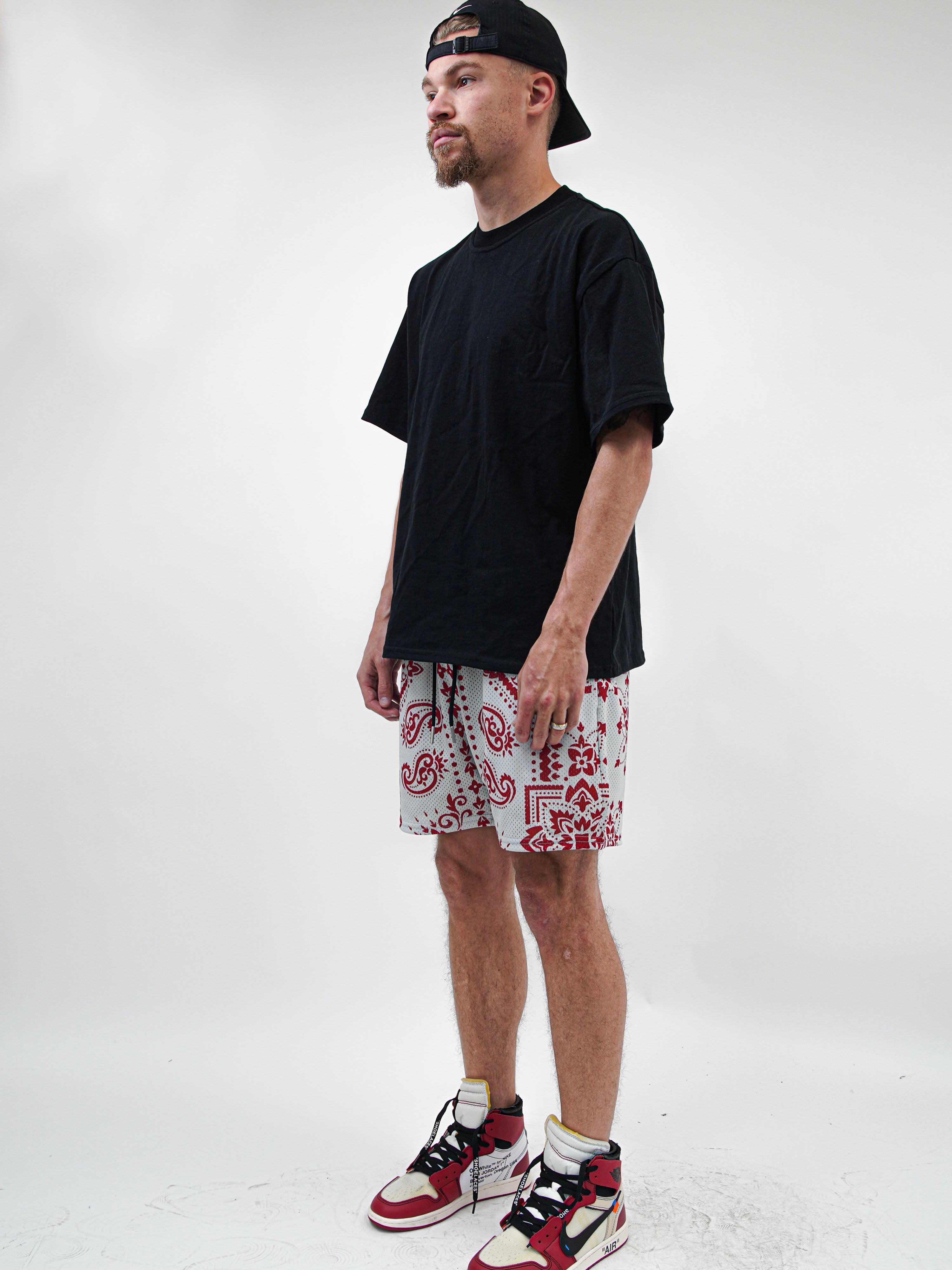 Grey Red Paisley Fundamental Short